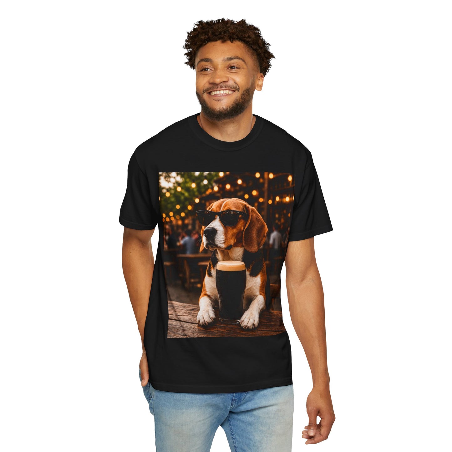 Beagle Pub T-Shirt – Sunglasses & Stout Dog Graphic Tee