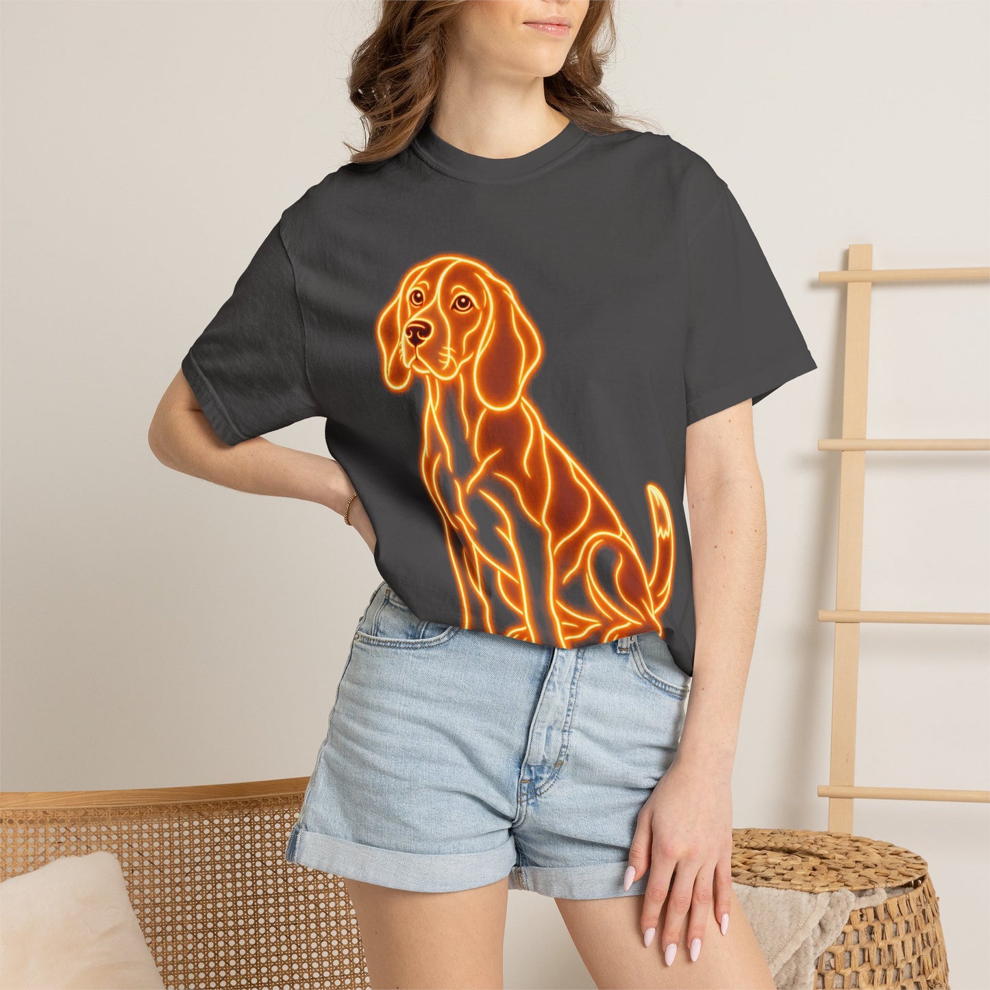 Beagle T-shirt - Neon Orange Loyal Hound