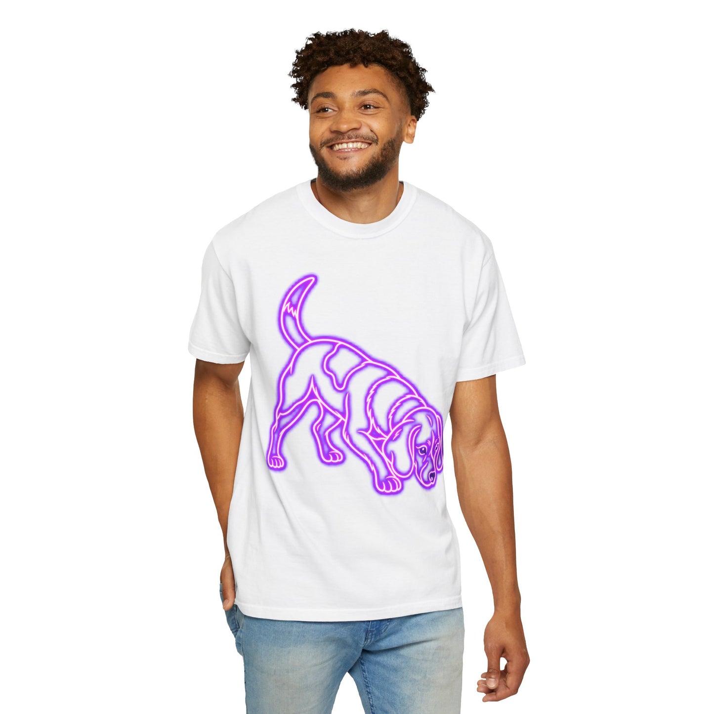 Beagle T-shirt - Neon Purple Tracker Hound