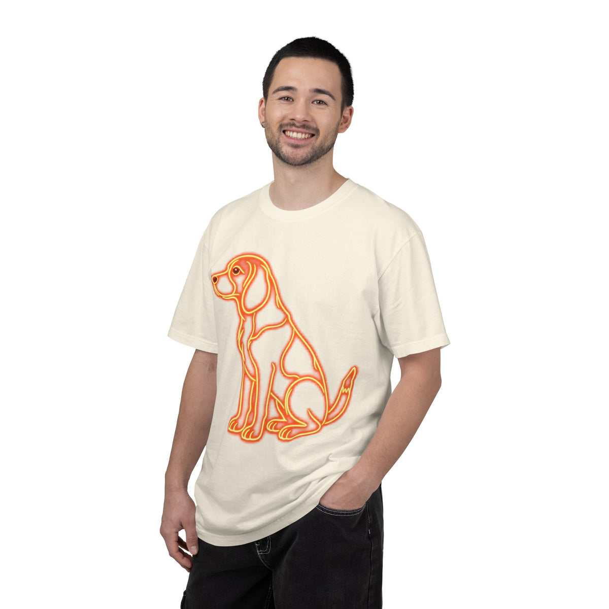 Beagle T-shirt - Neon Orange Waiting Hound