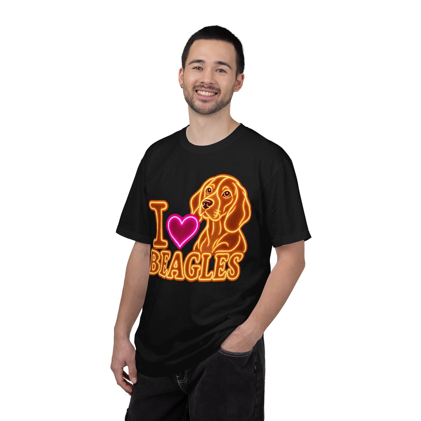 Beagle T-shirt - Neon I Heart Beagles 1