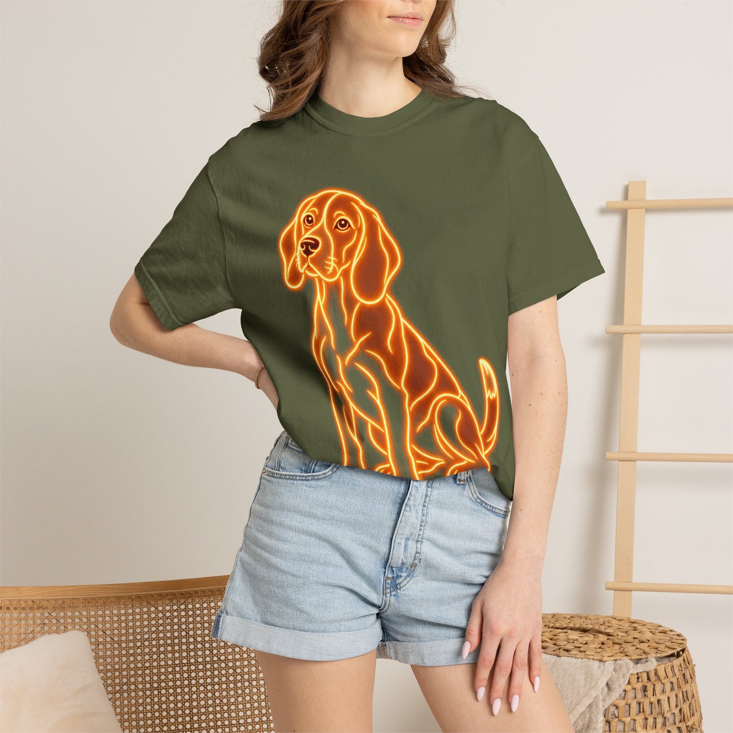 Beagle T-shirt - Neon Orange Loyal Hound
