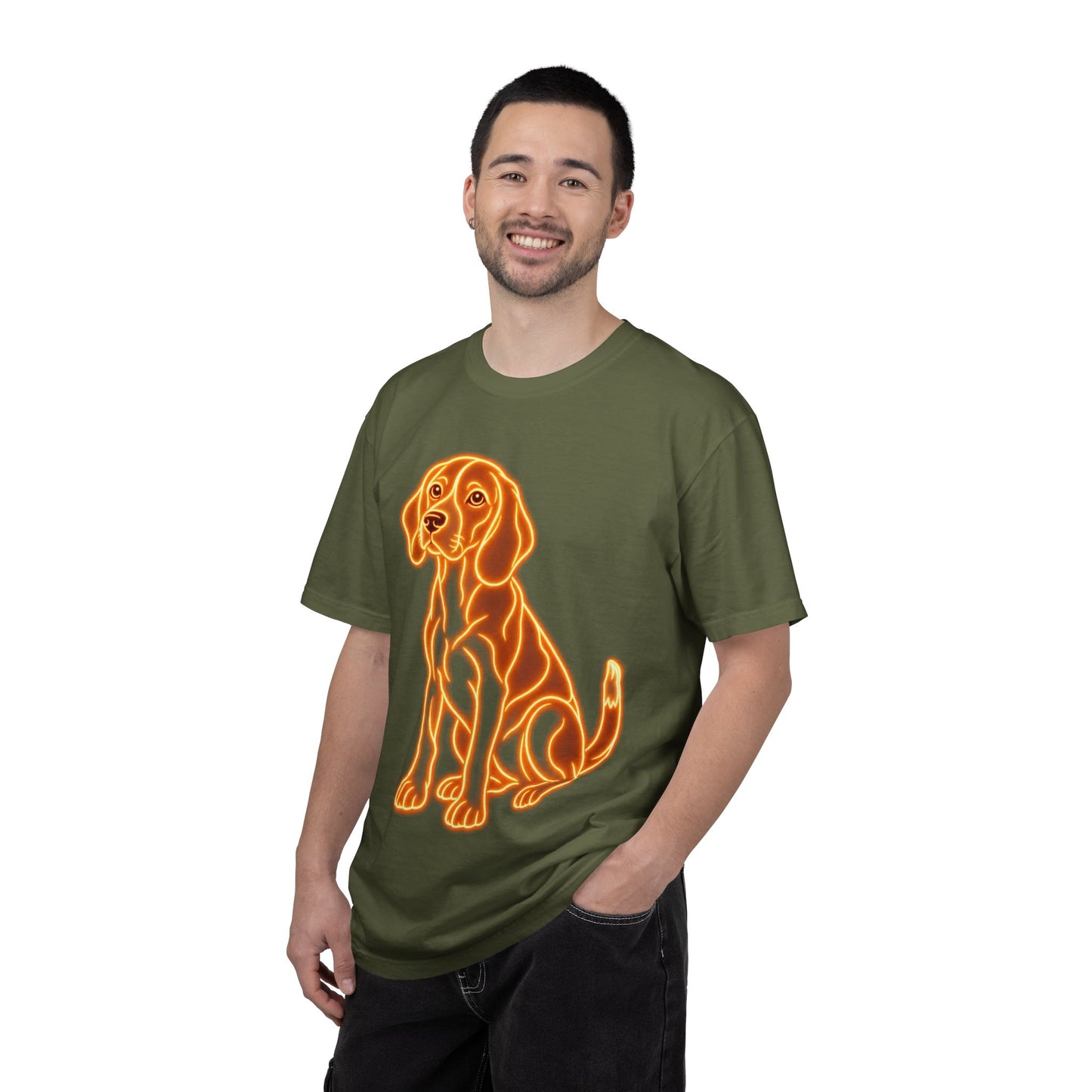 Beagle T-shirt - Neon Orange Loyal Hound