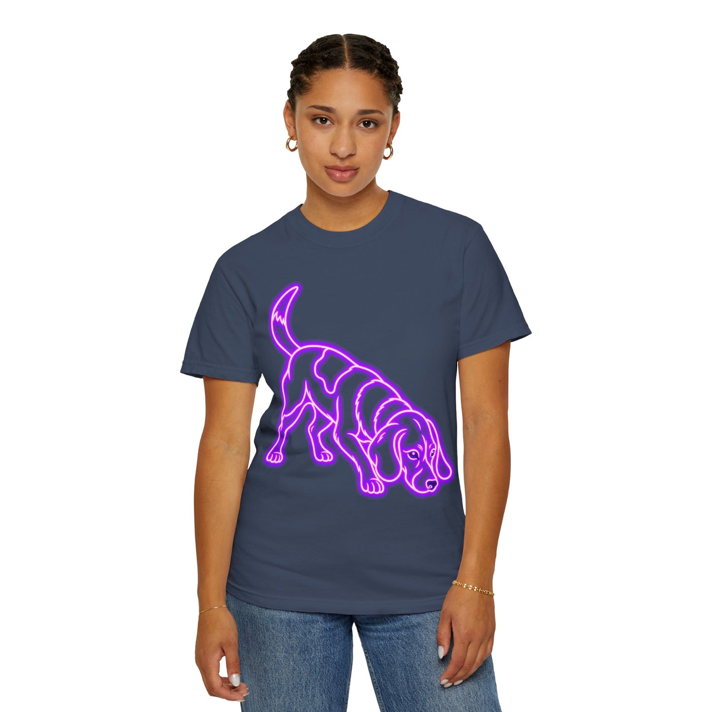 Beagle T-shirt - Neon Purple Tracker Hound