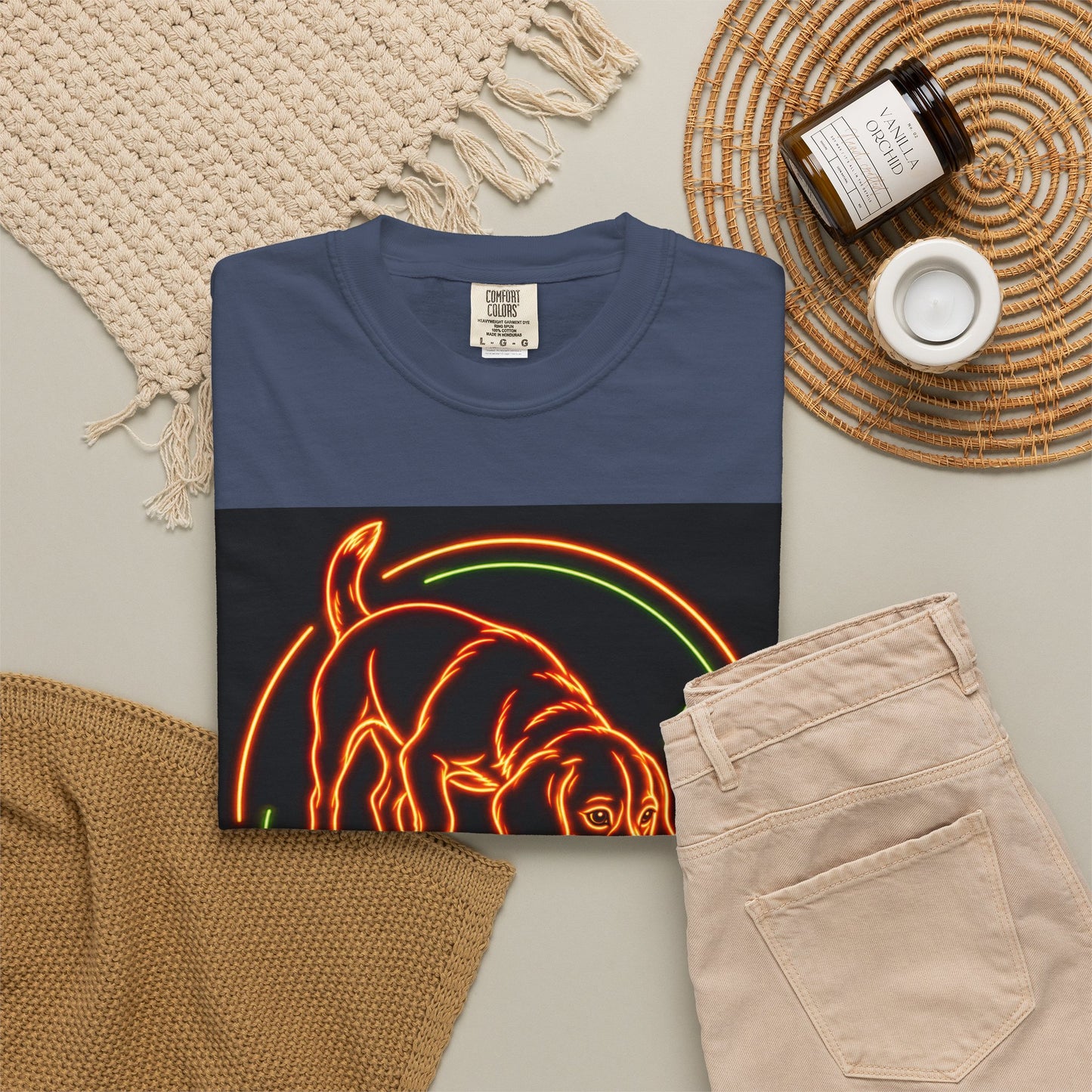 Beagle T-shirt - Neon Orange Easily Distracted