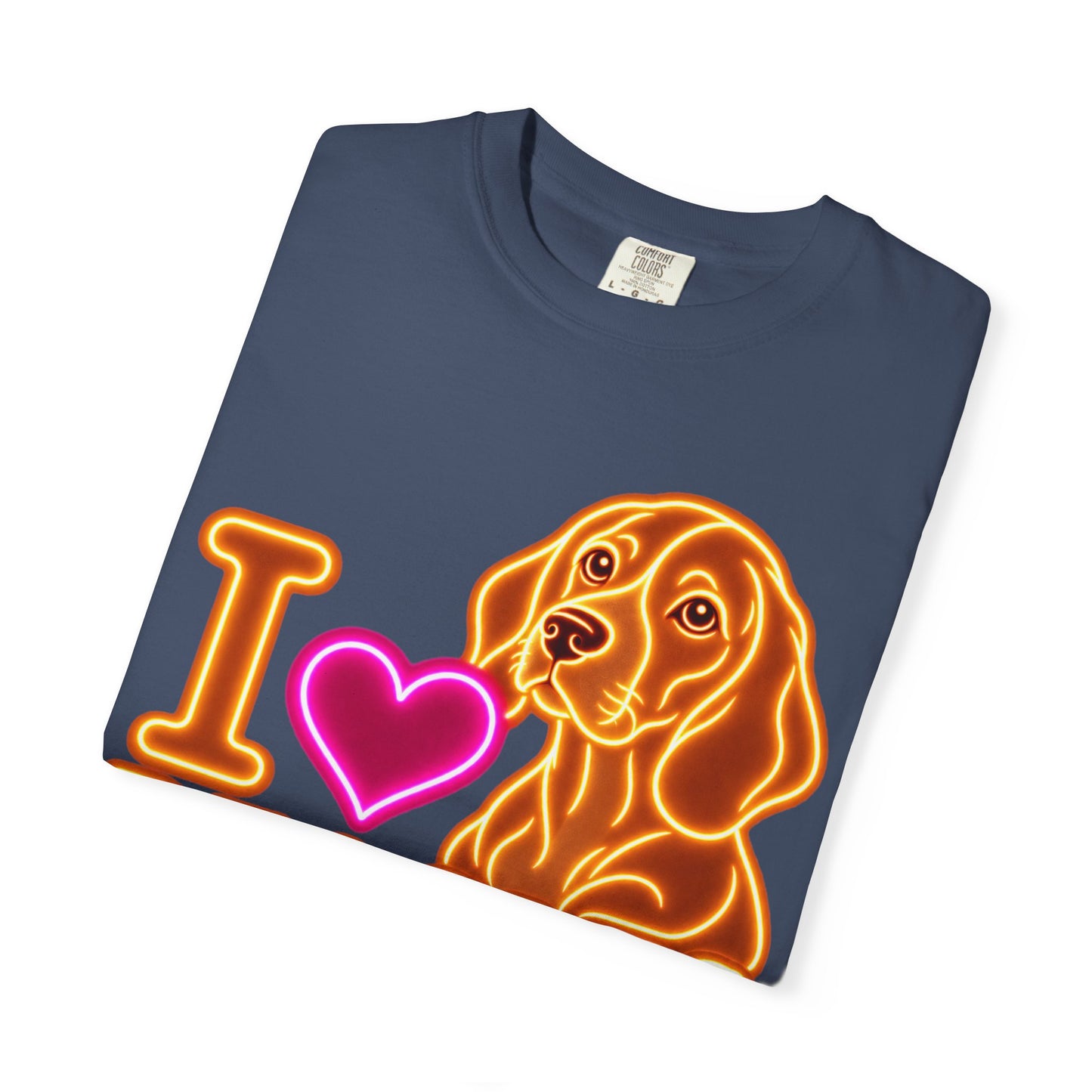 Beagle T-shirt - Neon I Heart Beagles 1