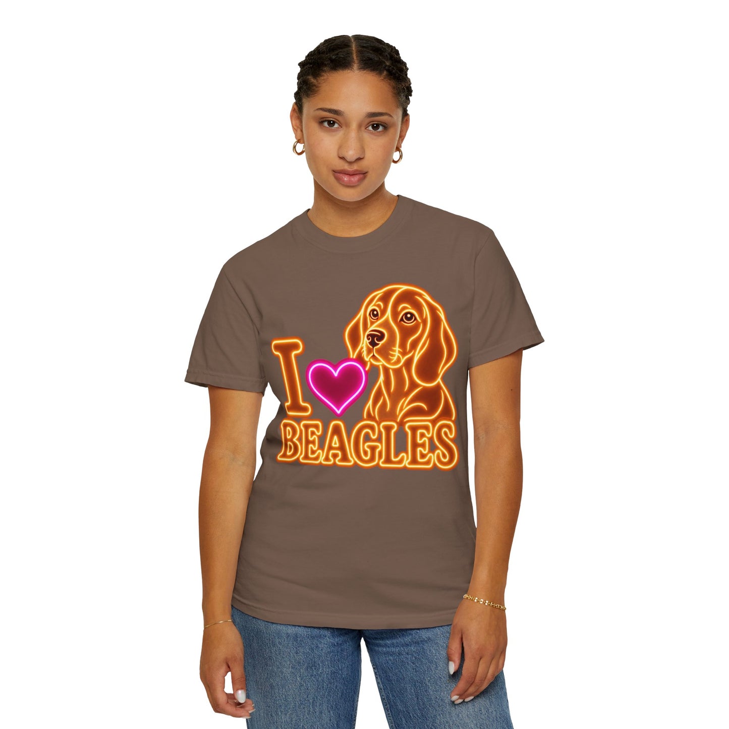 Beagle T-shirt - Neon I Heart Beagles 1