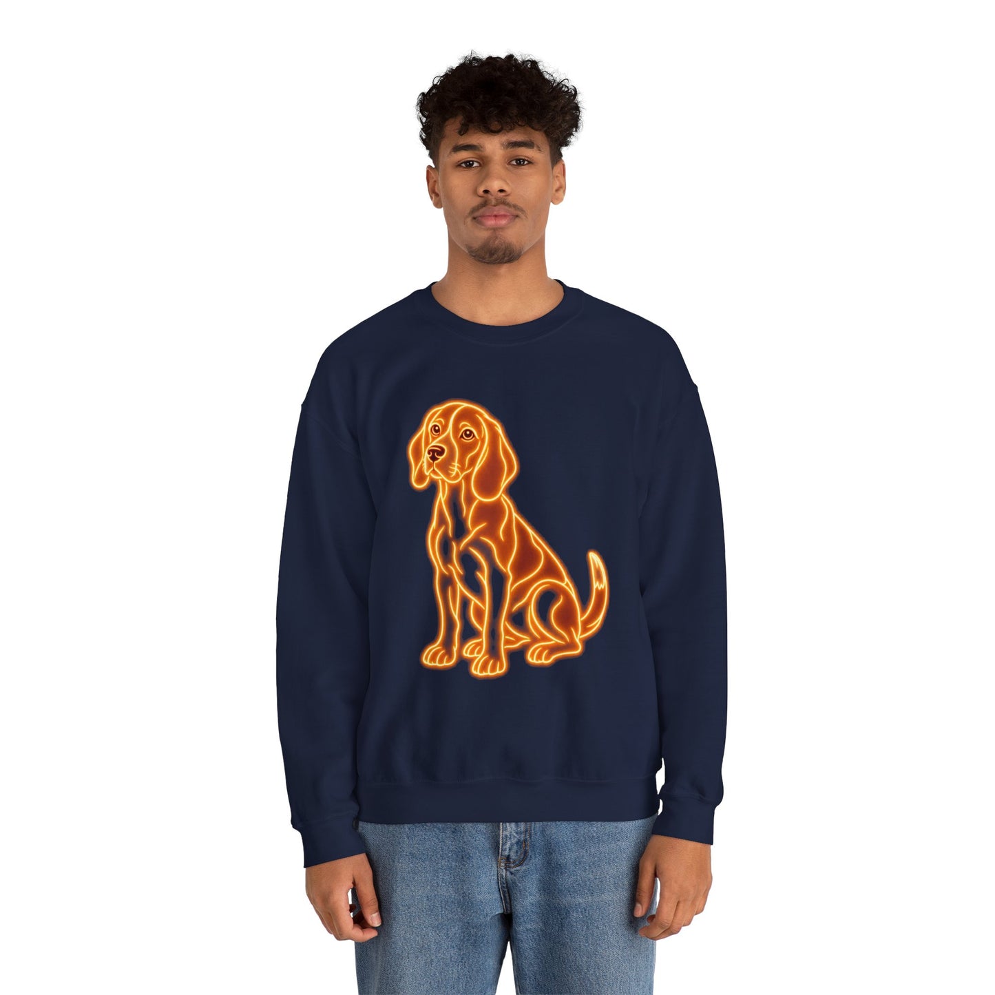 Beagle Sweatshirt — Neon Orange Loyal Hound
