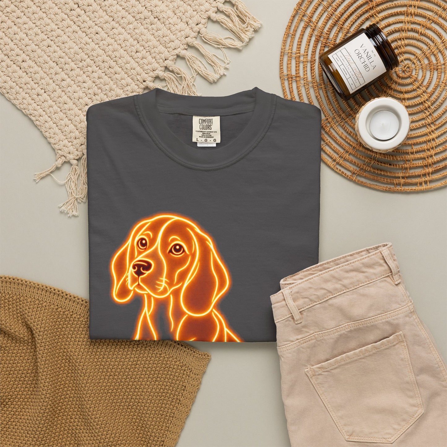 Beagle T-shirt - Neon Orange Loyal Hound