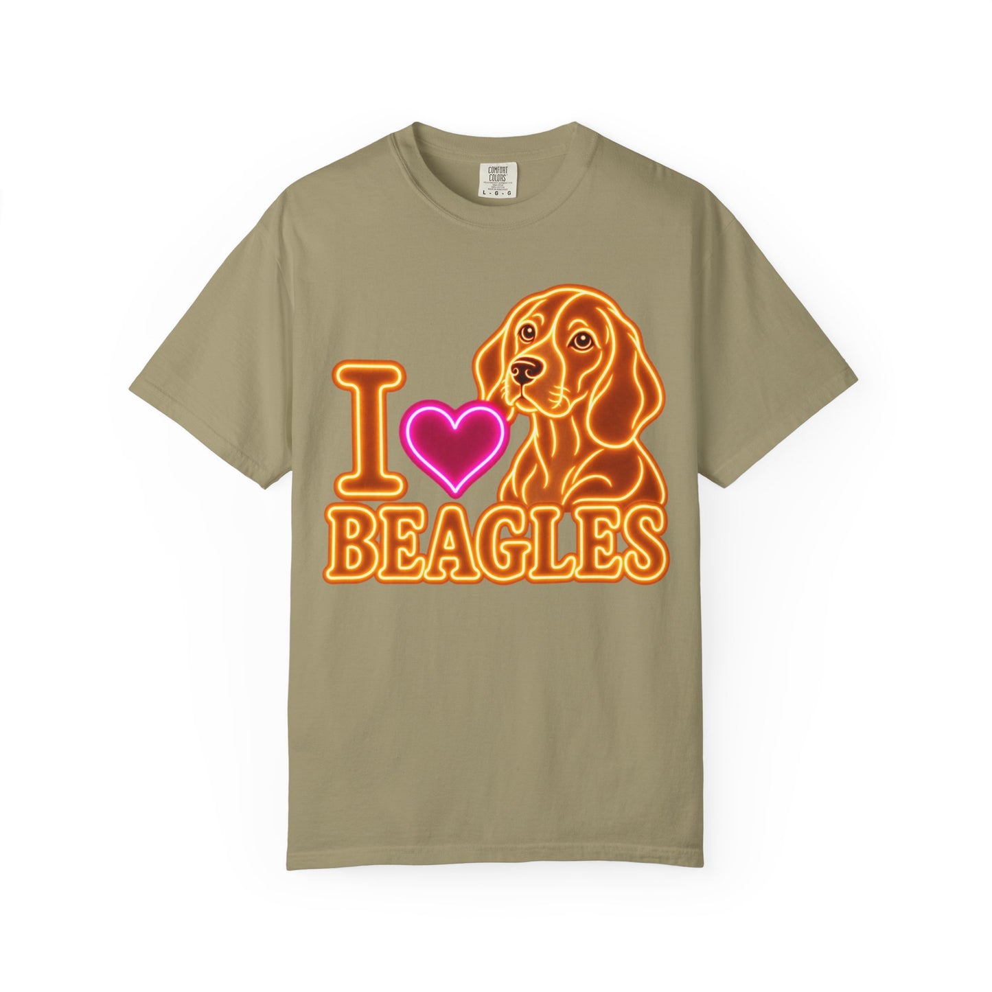 Beagle T-shirt - Neon I Heart Beagles 1