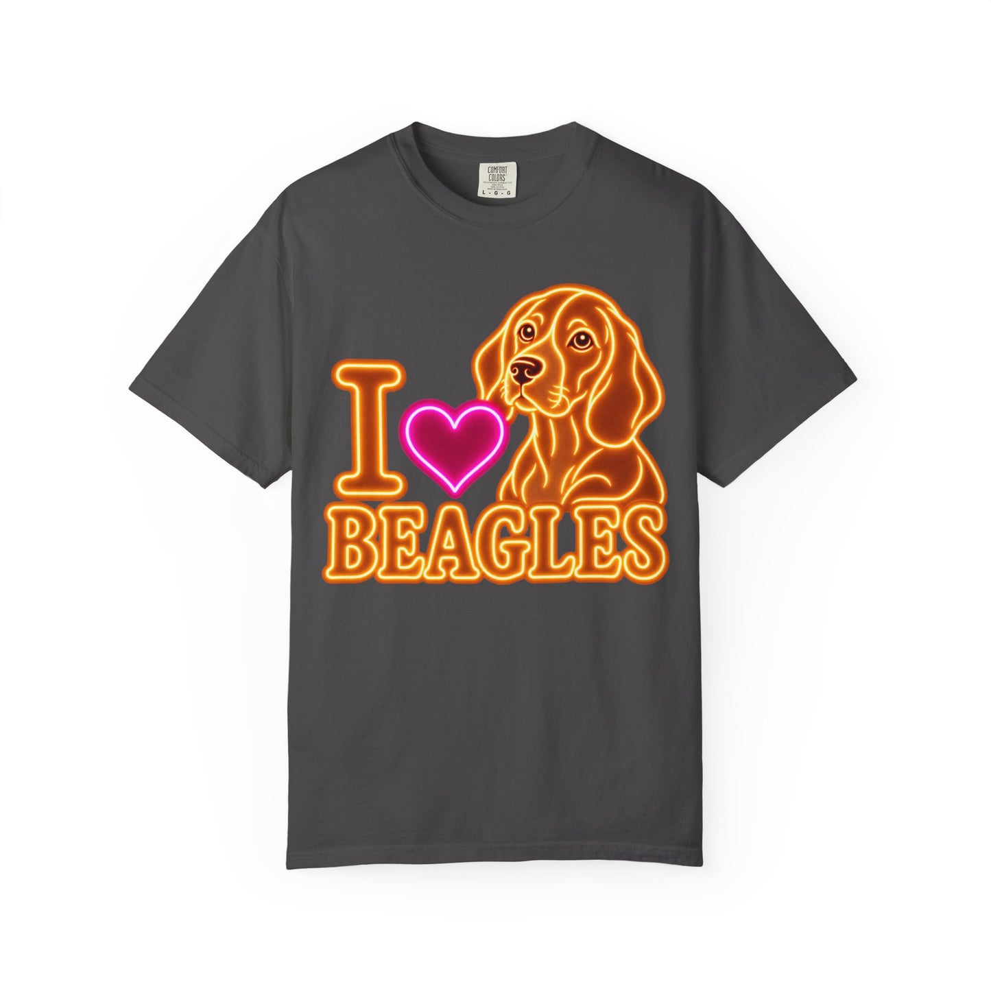 Beagle T-shirt - Neon I Heart Beagles 1