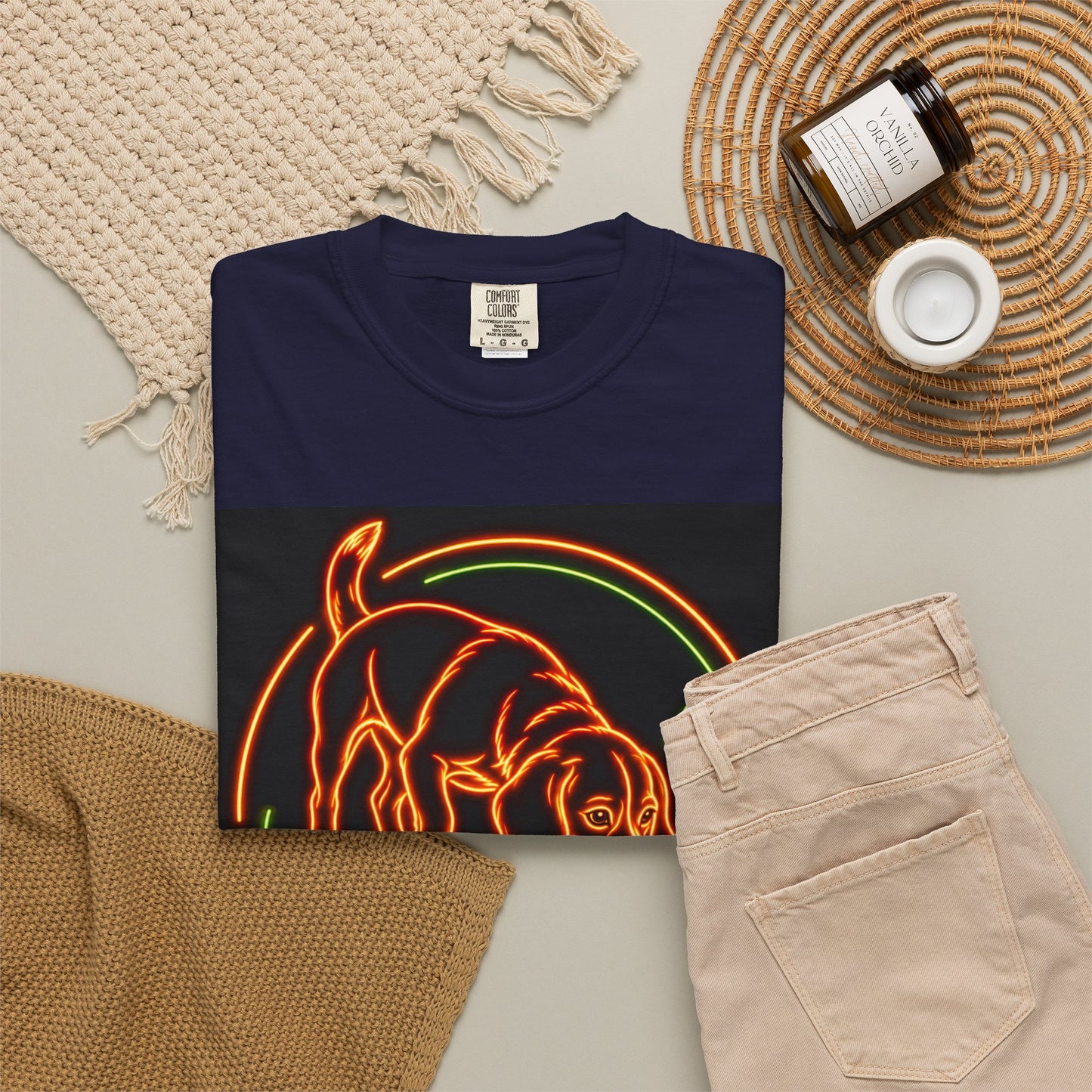 Beagle T-shirt - Neon Orange Easily Distracted