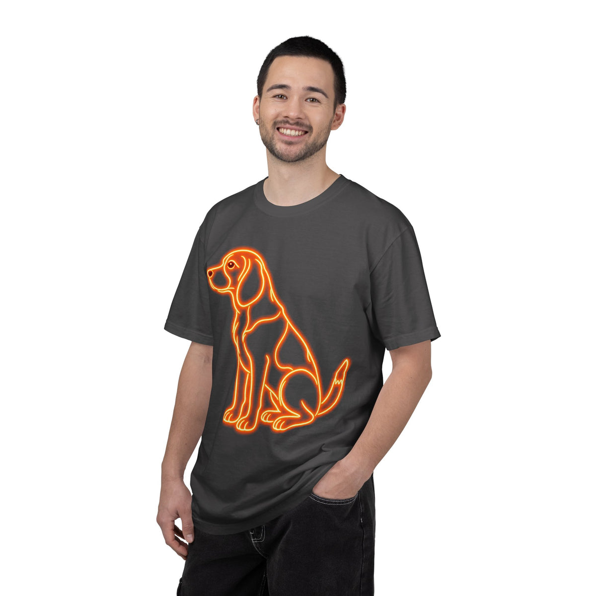 Beagle T-shirt - Neon Orange Waiting Hound