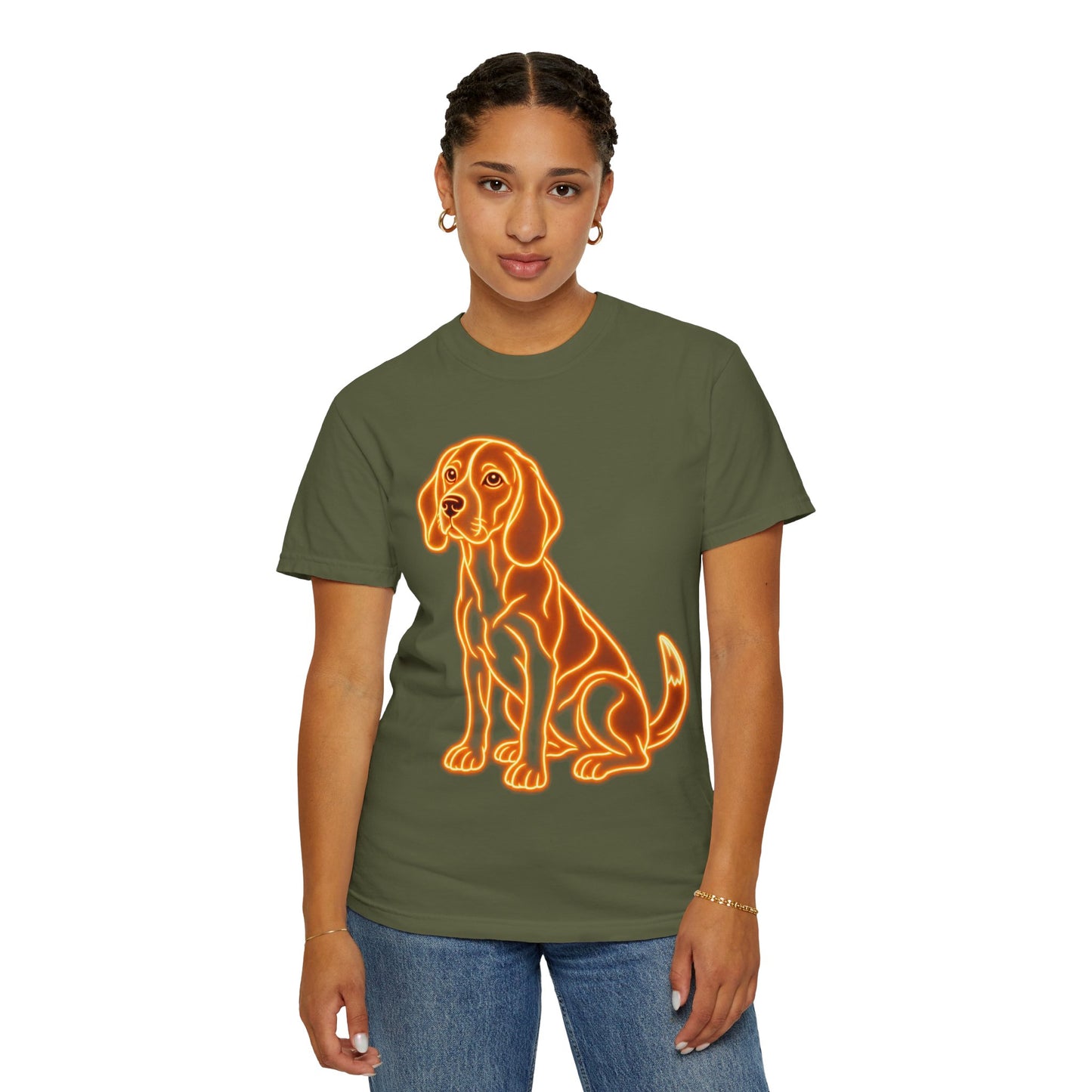 Beagle T-shirt - Neon Orange Loyal Hound