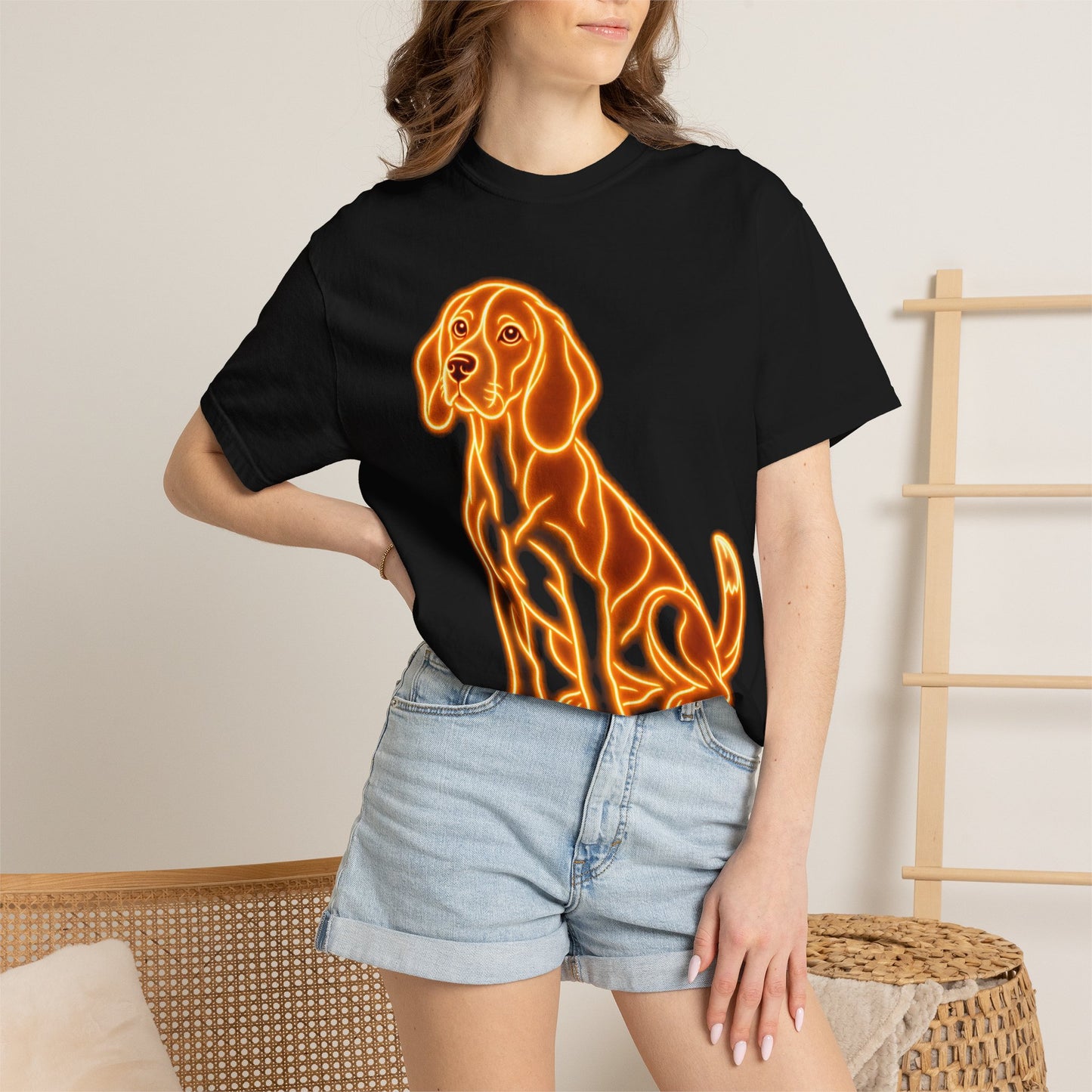 Beagle T-shirt - Neon Orange Loyal Hound