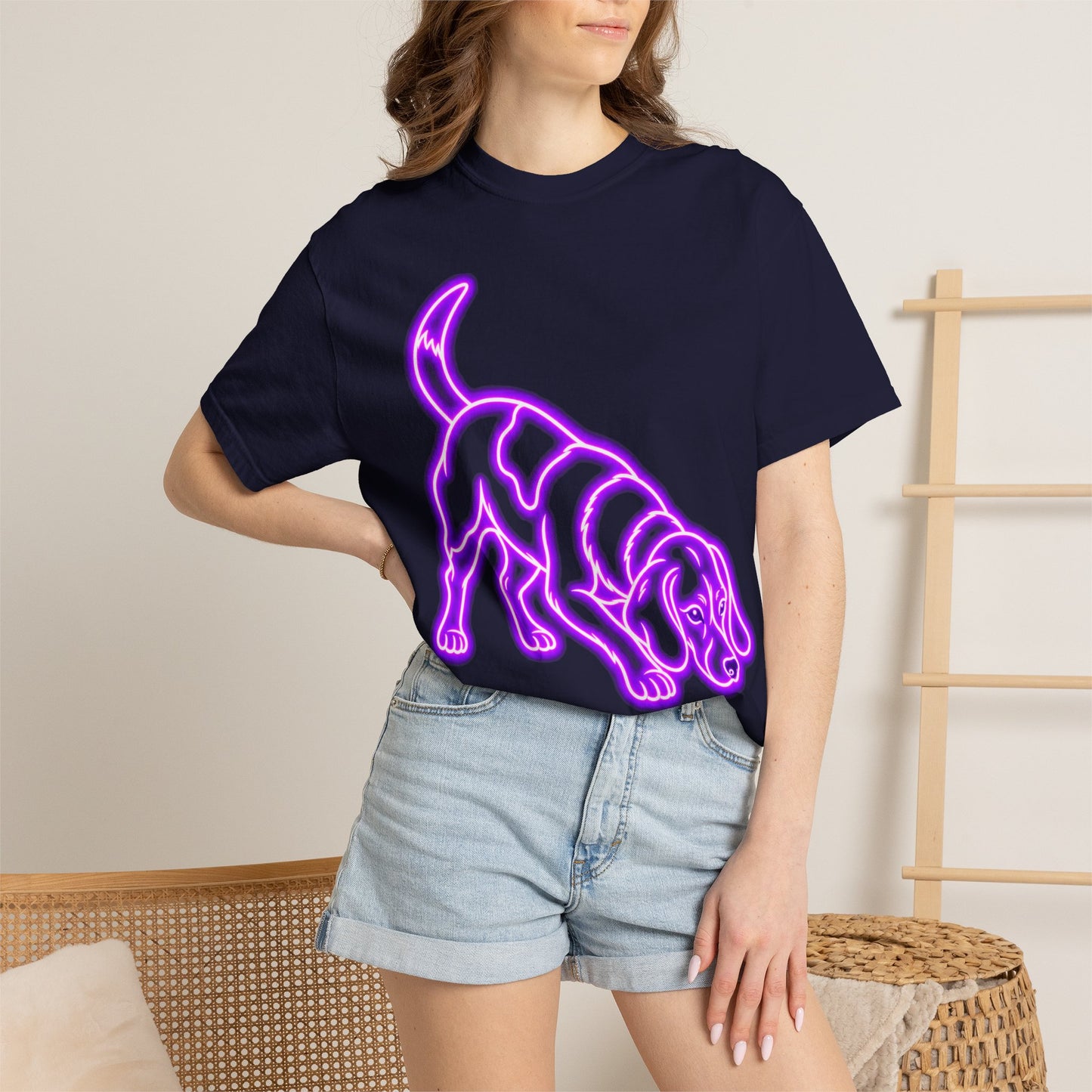 Beagle T-shirt - Neon Purple Tracker Hound