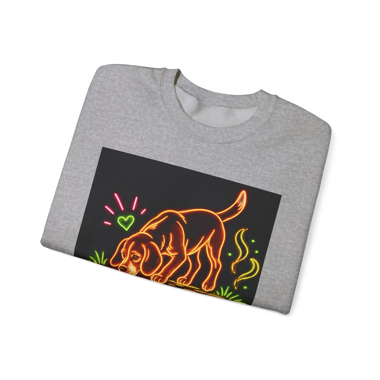 Beagle Sweatshirt — Neon Orange Sniff Happens