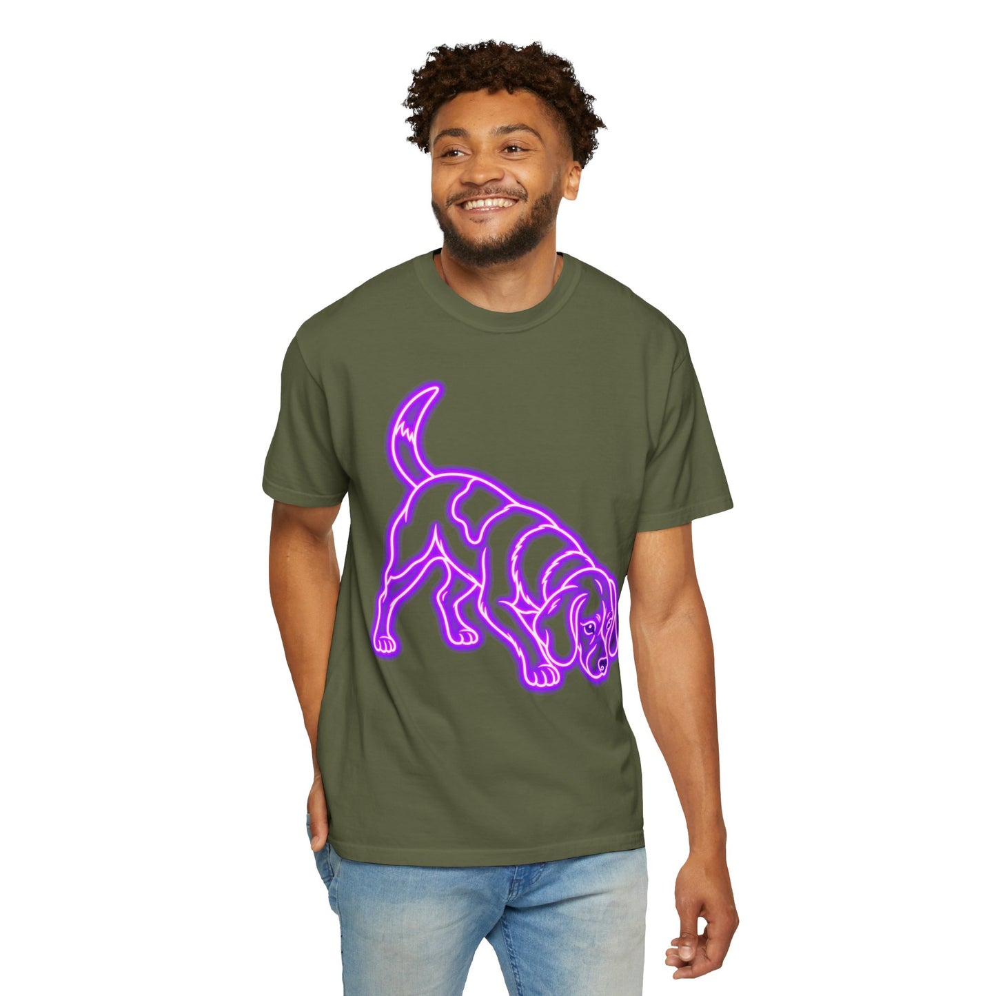 Beagle T-shirt - Neon Purple Tracker Hound