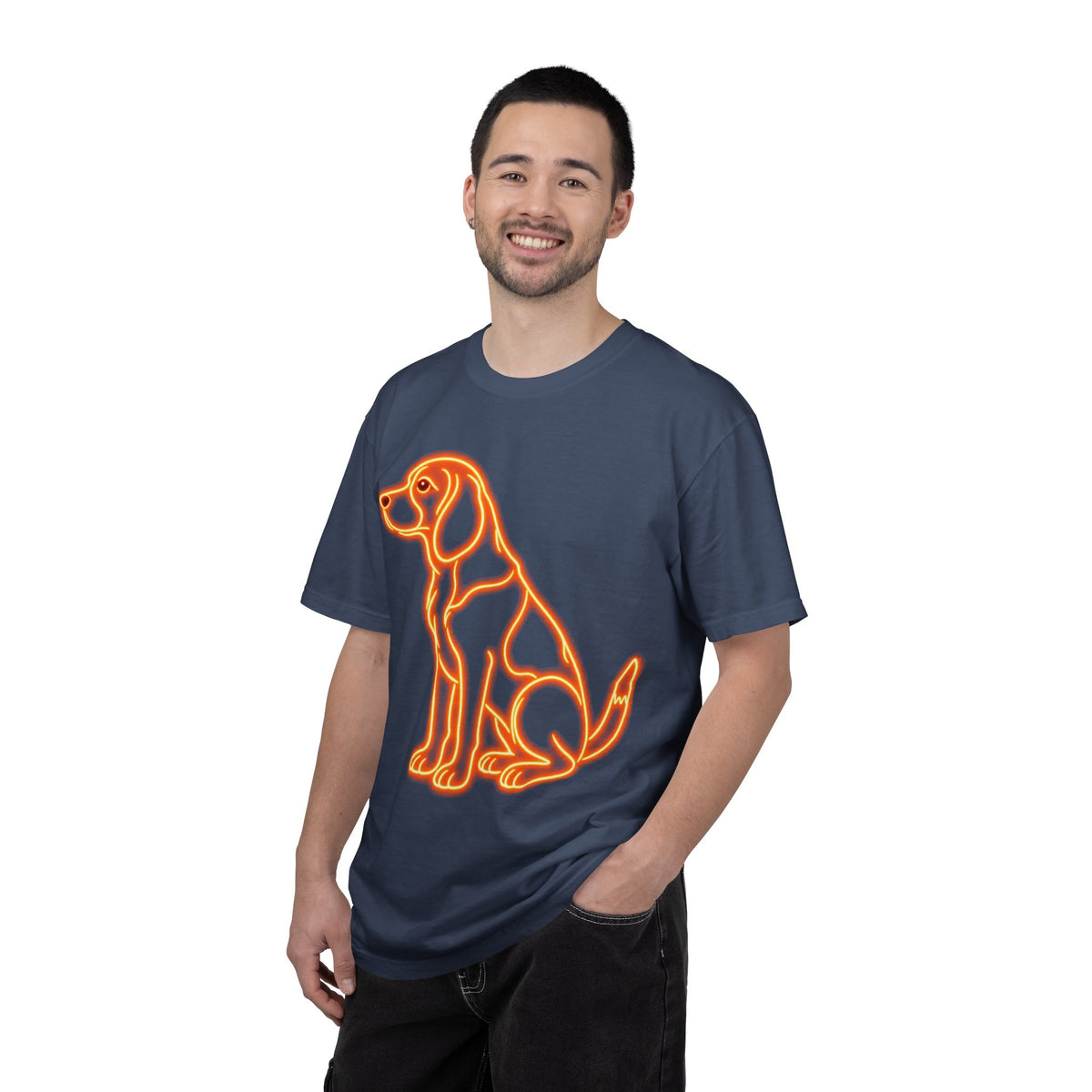 Beagle T-shirt - Neon Orange Waiting Hound