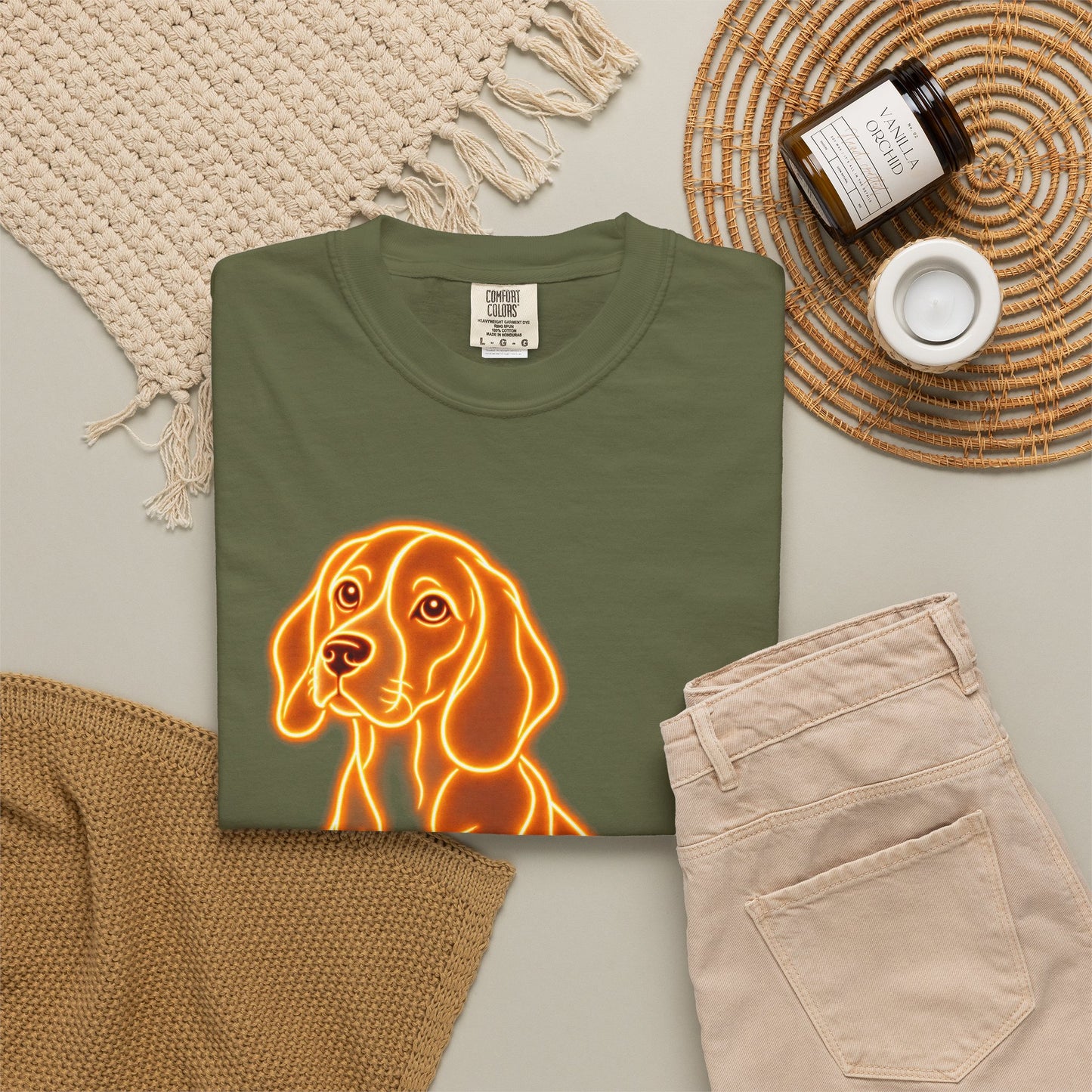 Beagle T-shirt - Neon Orange Loyal Hound
