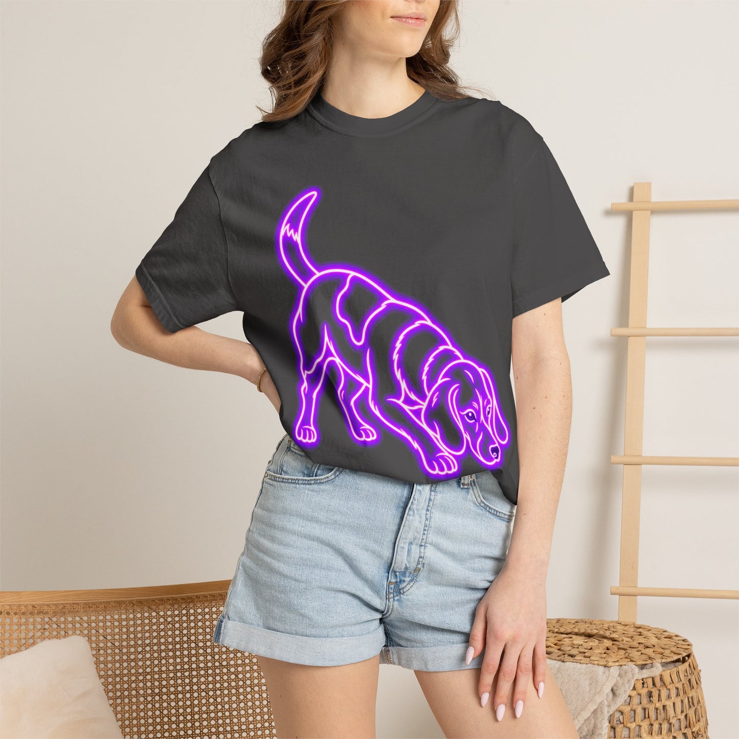 Beagle T-shirt - Neon Purple Tracker Hound