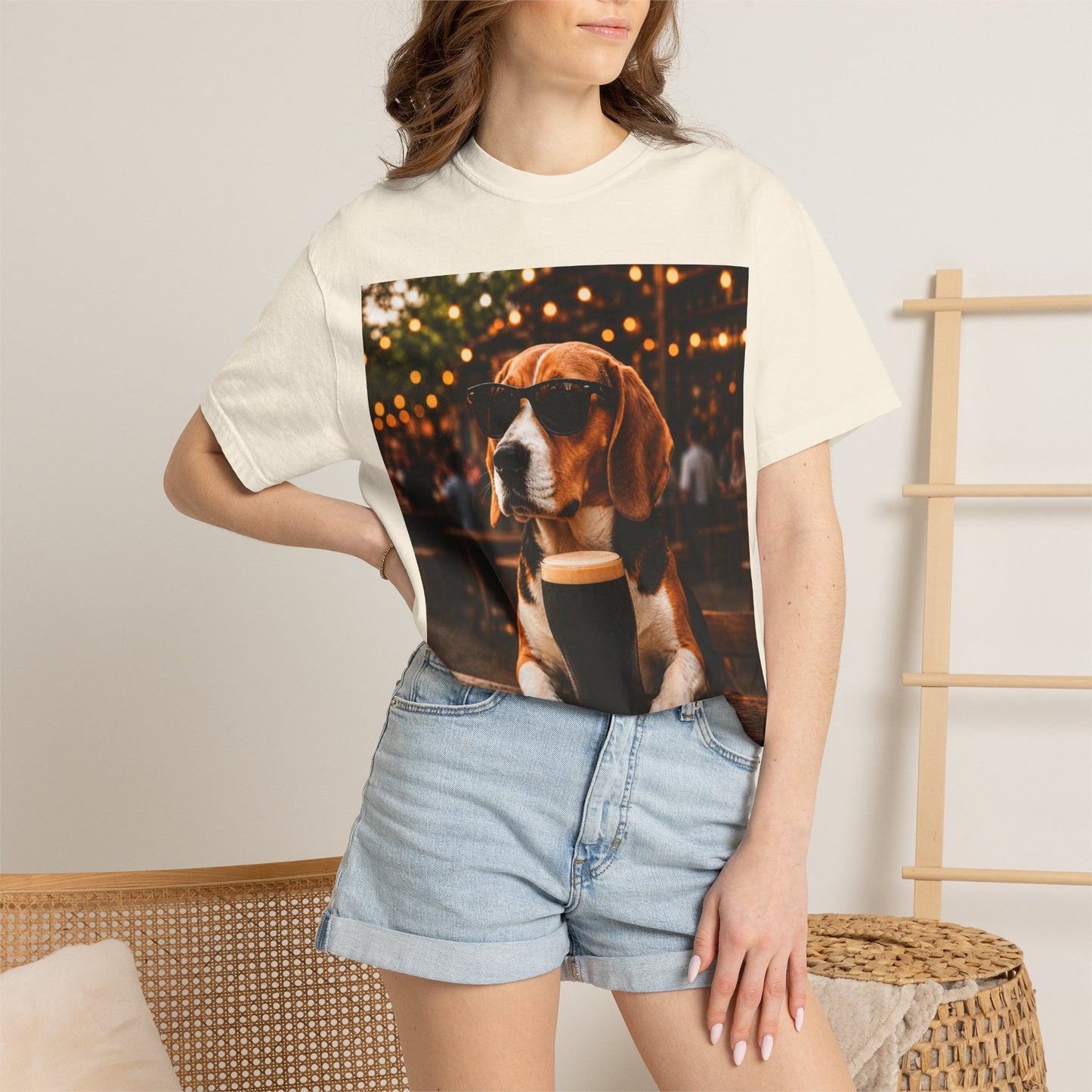 Beagle Pub T-Shirt – Sunglasses & Stout Dog Graphic Tee