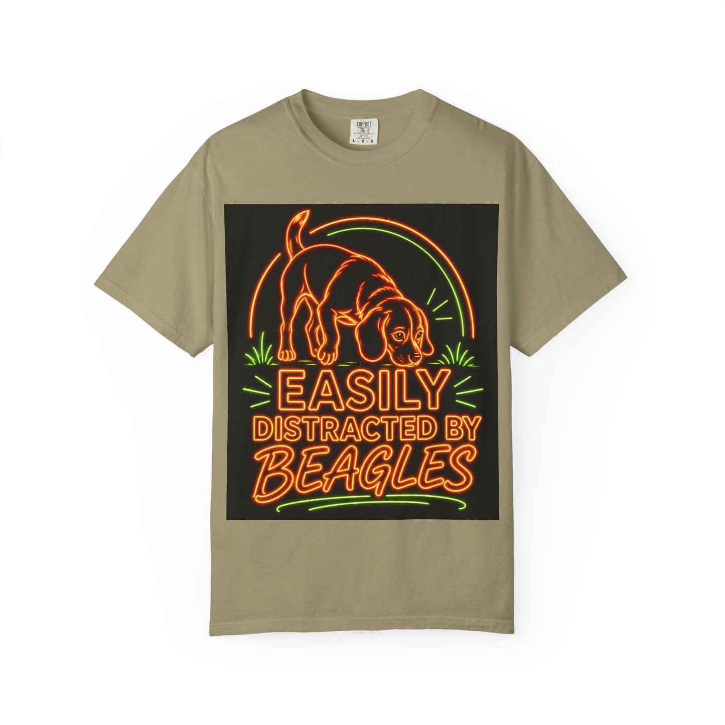 Beagle T-shirt - Neon Orange Easily Distracted