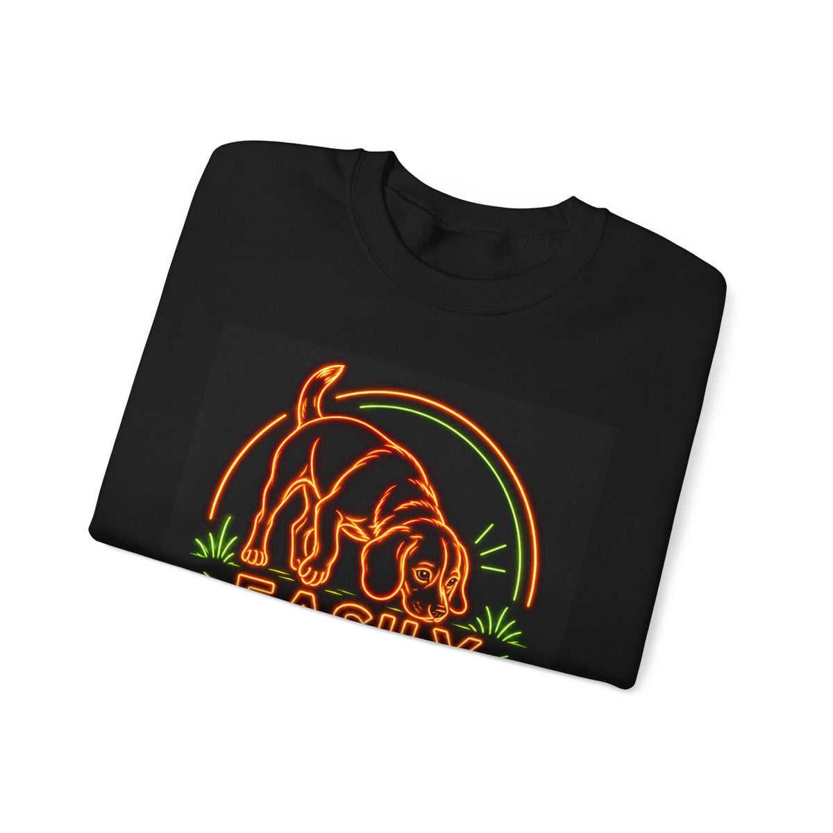 Beagle Sweatshirt — Neon Orange Easily Distracted