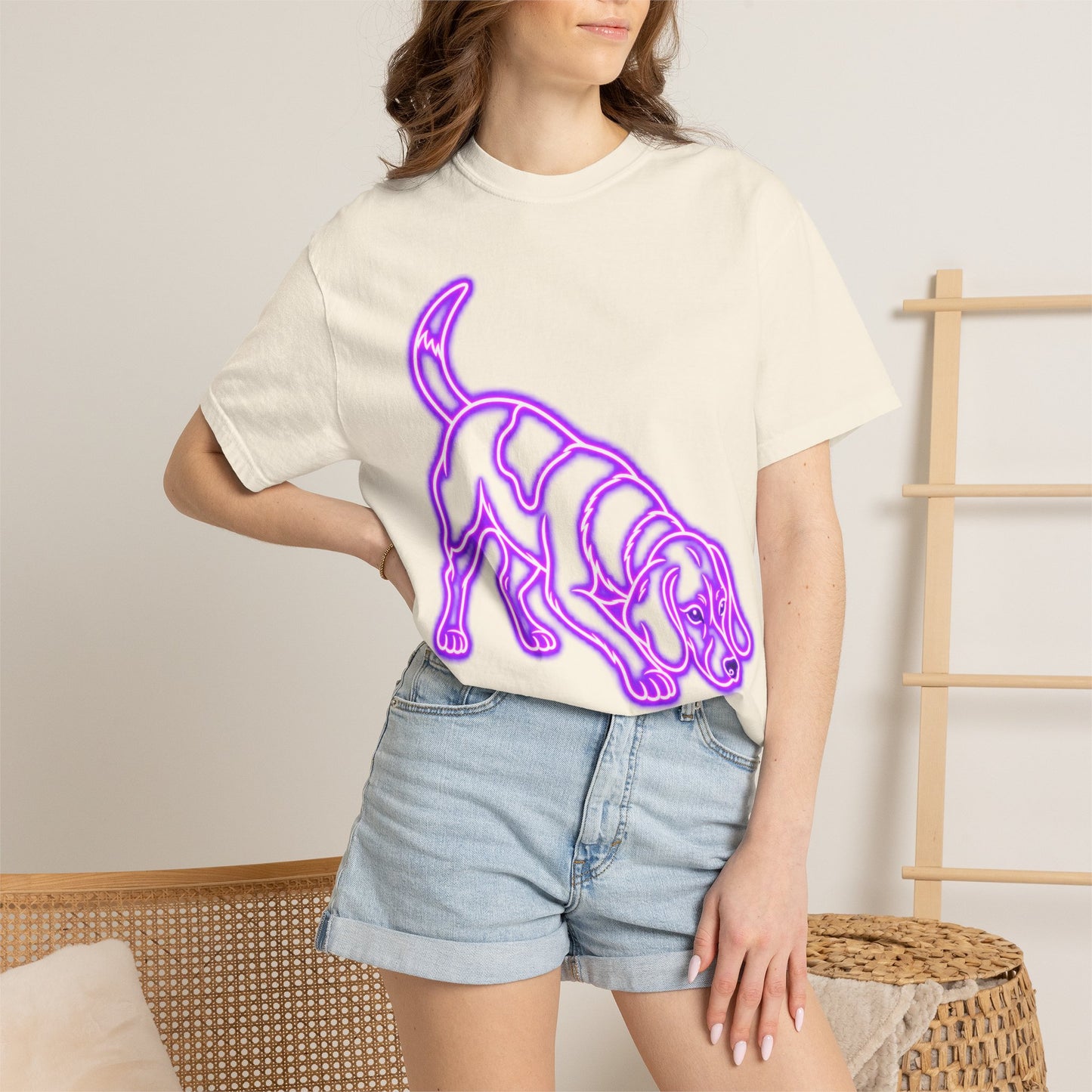Beagle T-shirt - Neon Purple Tracker Hound