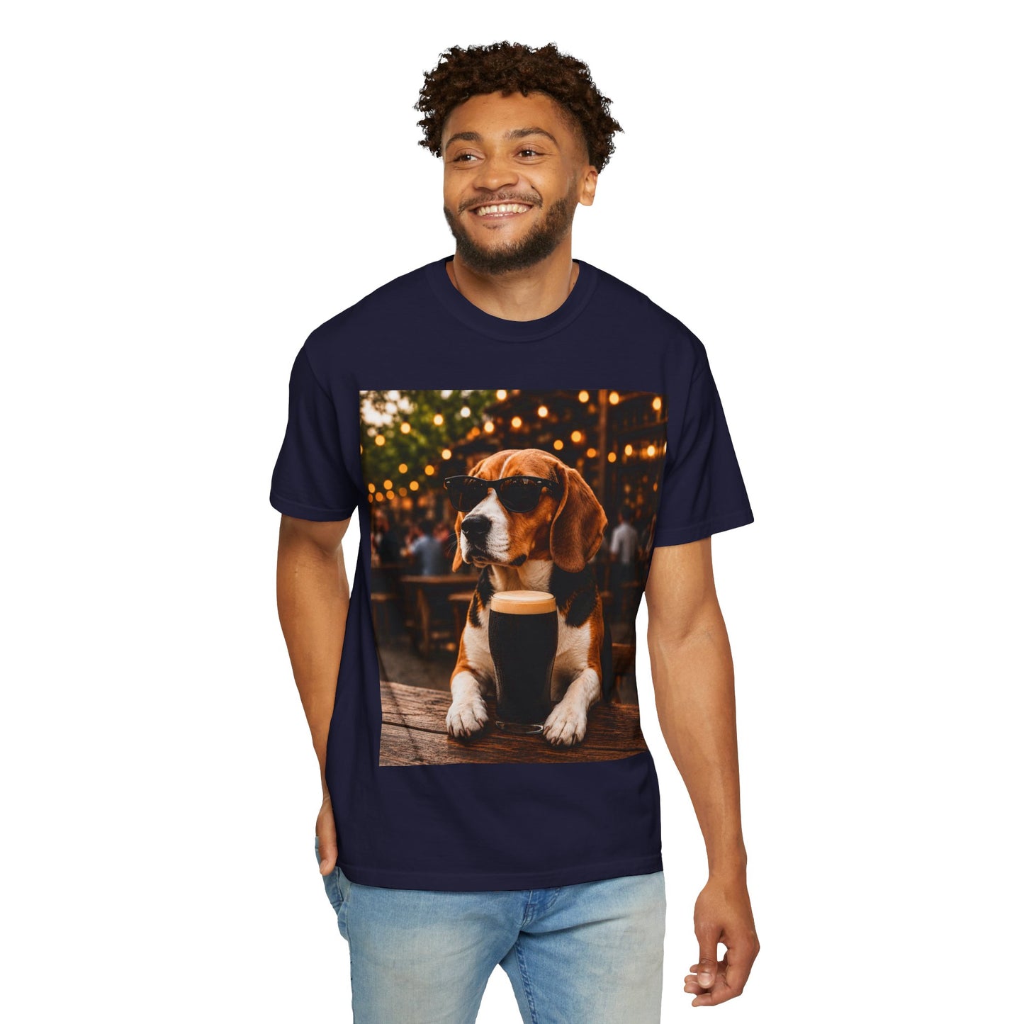 Beagle Pub T-Shirt – Sunglasses & Stout Dog Graphic Tee