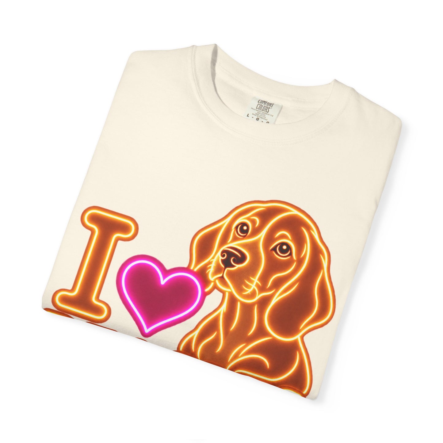 Beagle T-shirt - Neon I Heart Beagles 1