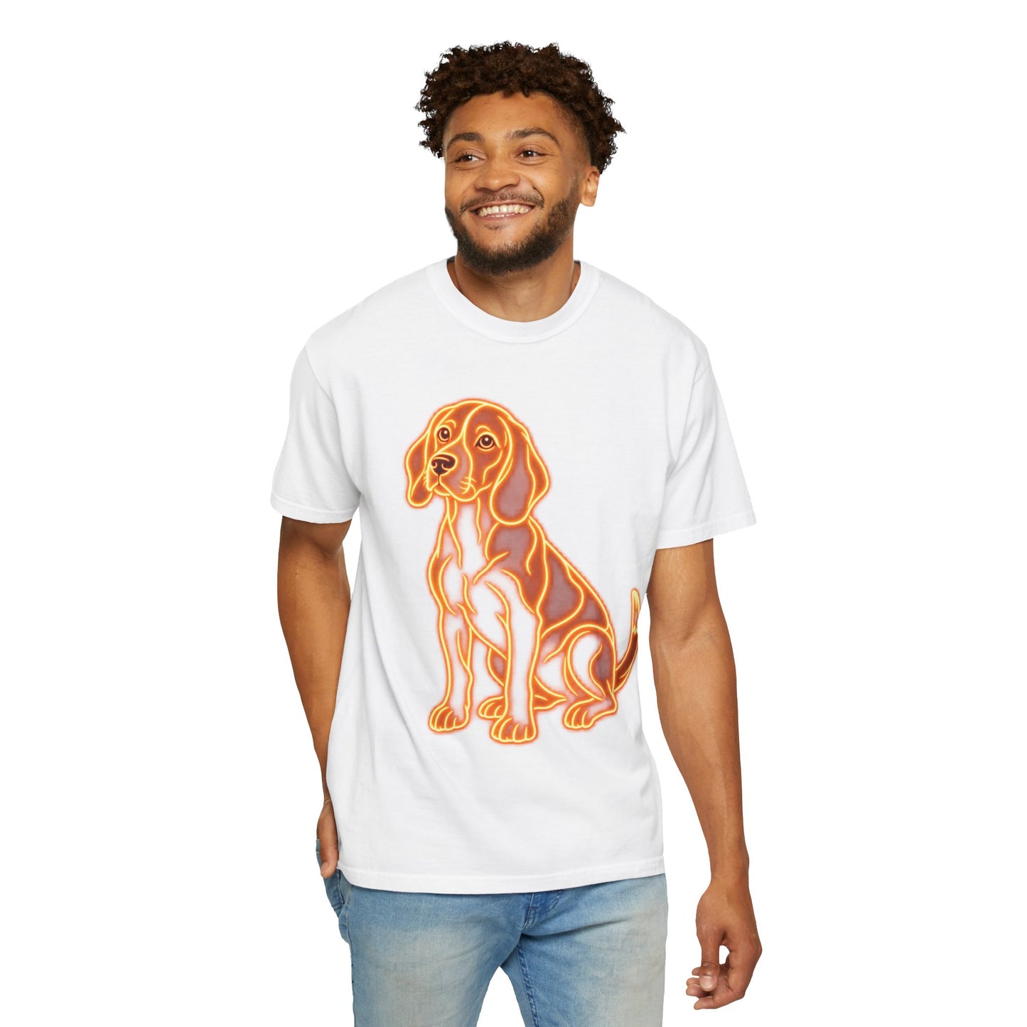 Beagle T-shirt - Neon Orange Loyal Hound