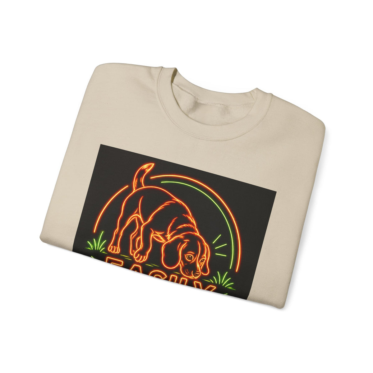 Beagle Sweatshirt — Neon Orange Easily Distracted