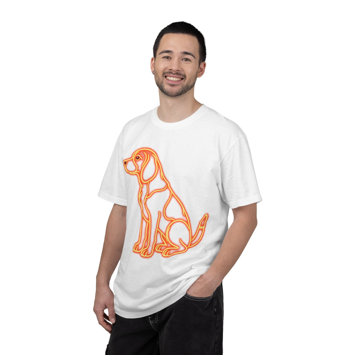 Beagle T-shirt - Neon Orange Waiting Hound