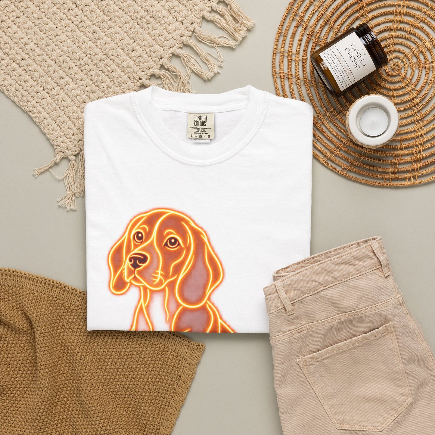 Beagle T-shirt - Neon Orange Loyal Hound