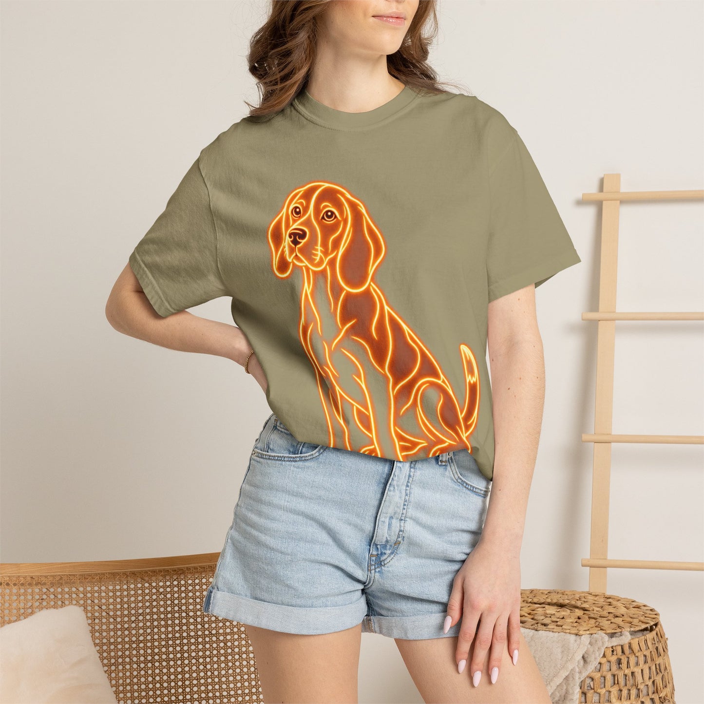 Beagle T-shirt - Neon Orange Loyal Hound
