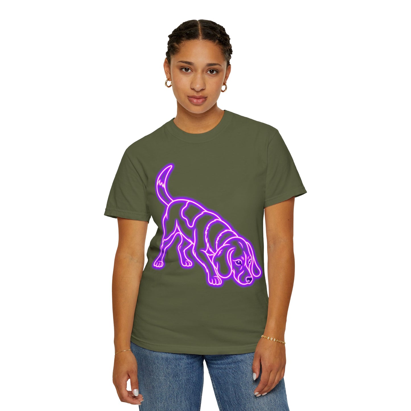 Beagle T-shirt - Neon Purple Tracker Hound