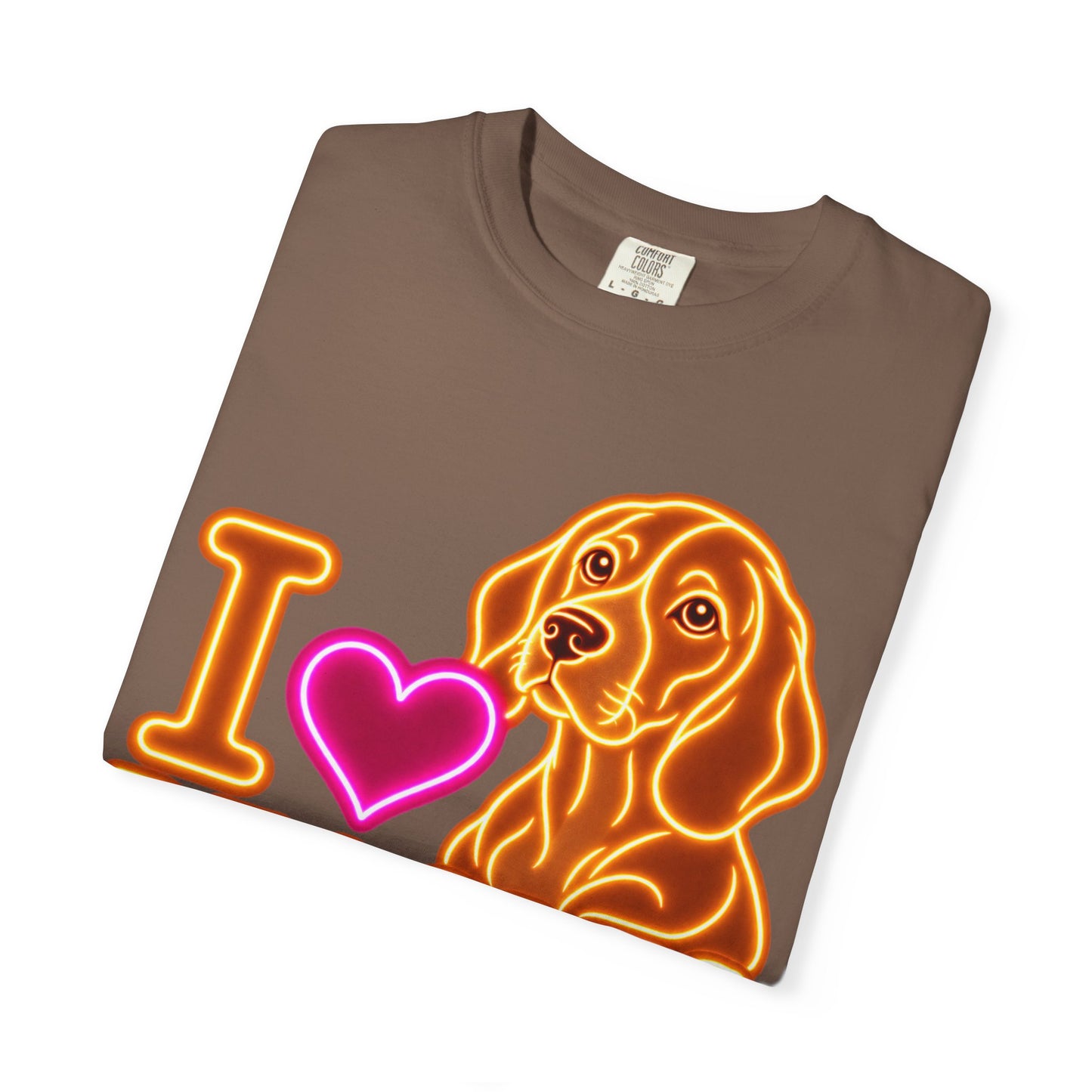 Beagle T-shirt - Neon I Heart Beagles 1