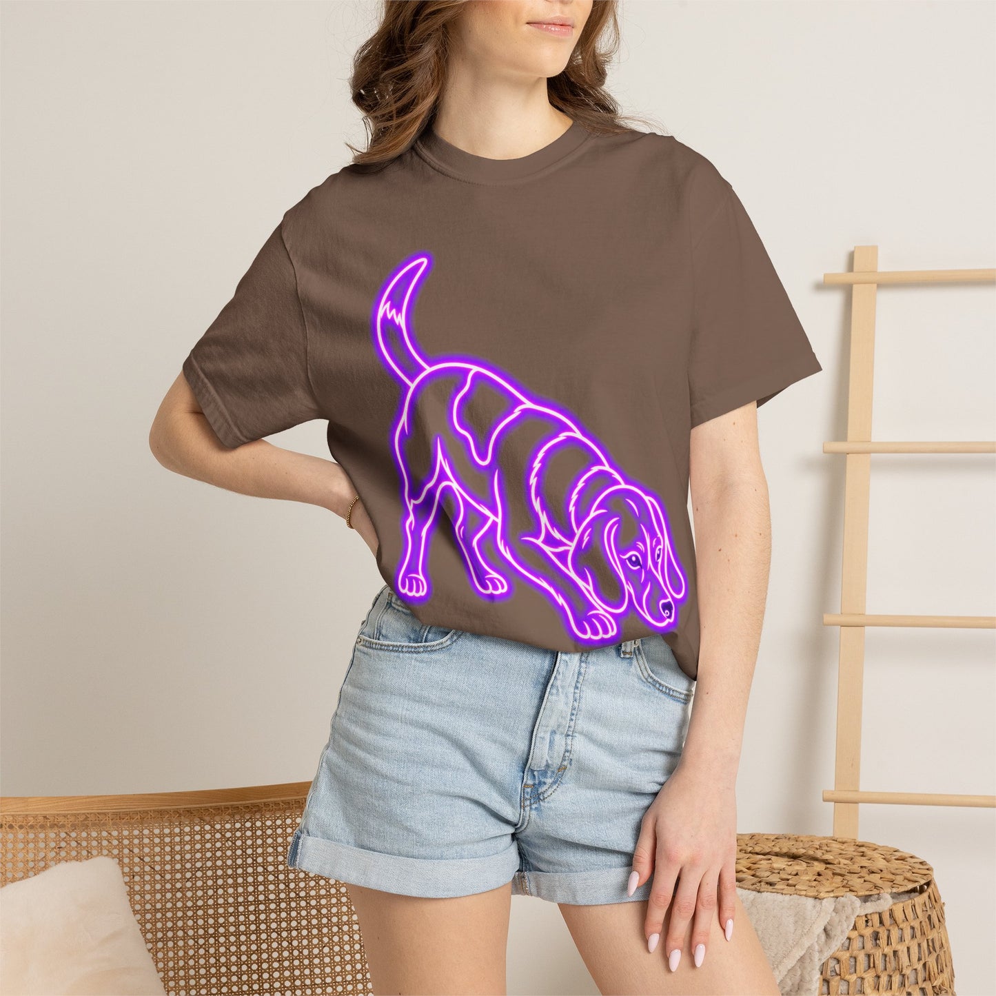 Beagle T-shirt - Neon Purple Tracker Hound