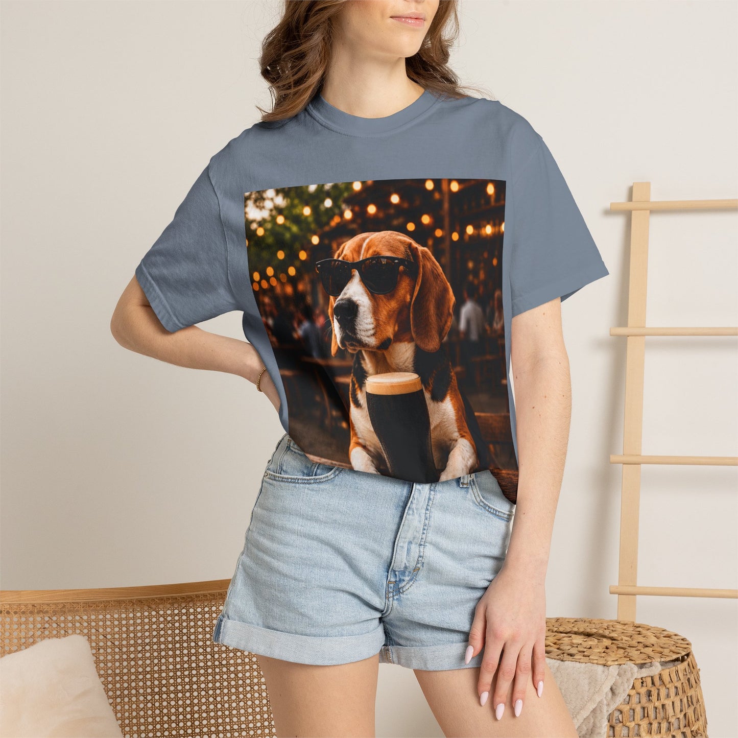 Beagle Pub T-Shirt – Sunglasses & Stout Dog Graphic Tee