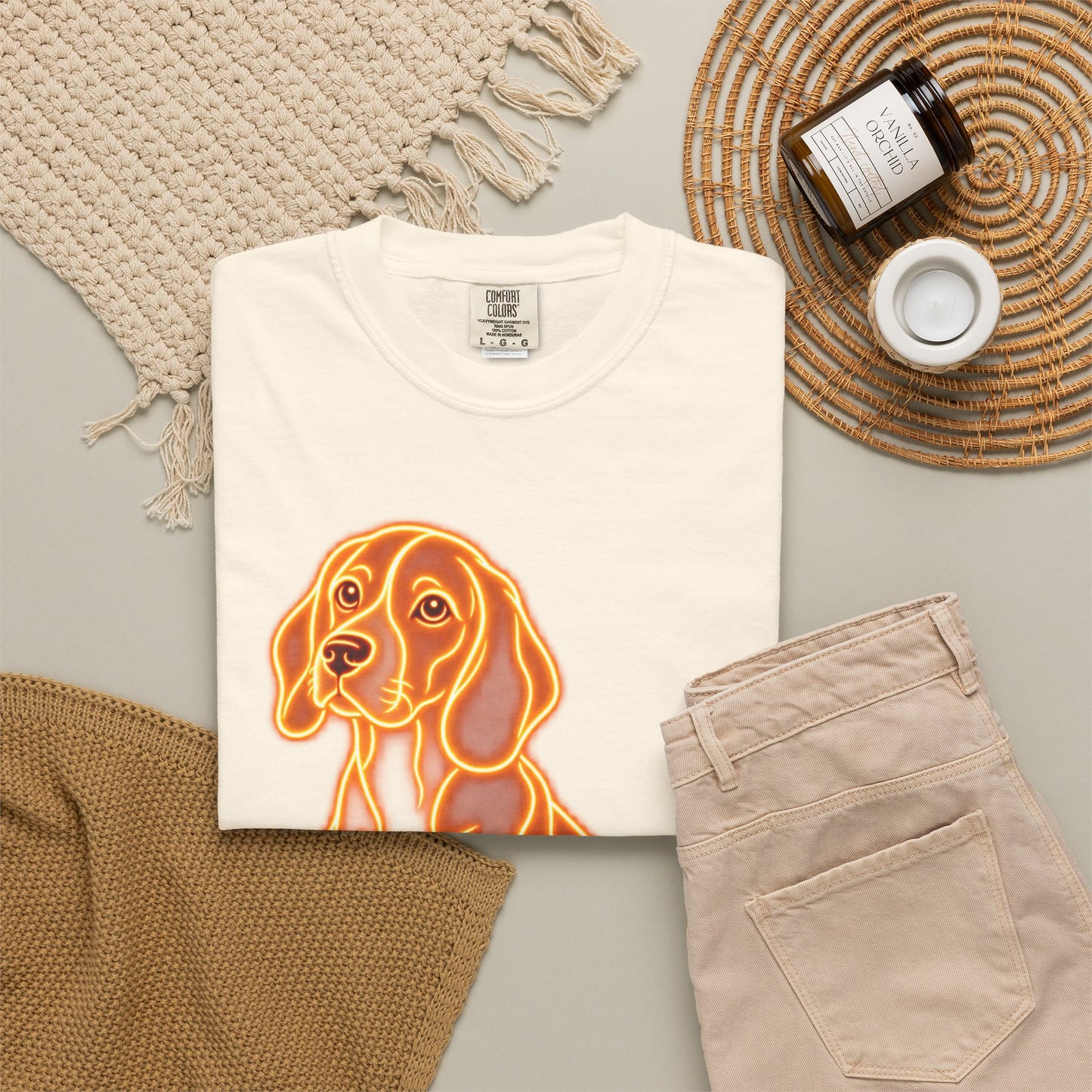Beagle T-shirt - Neon Orange Loyal Hound