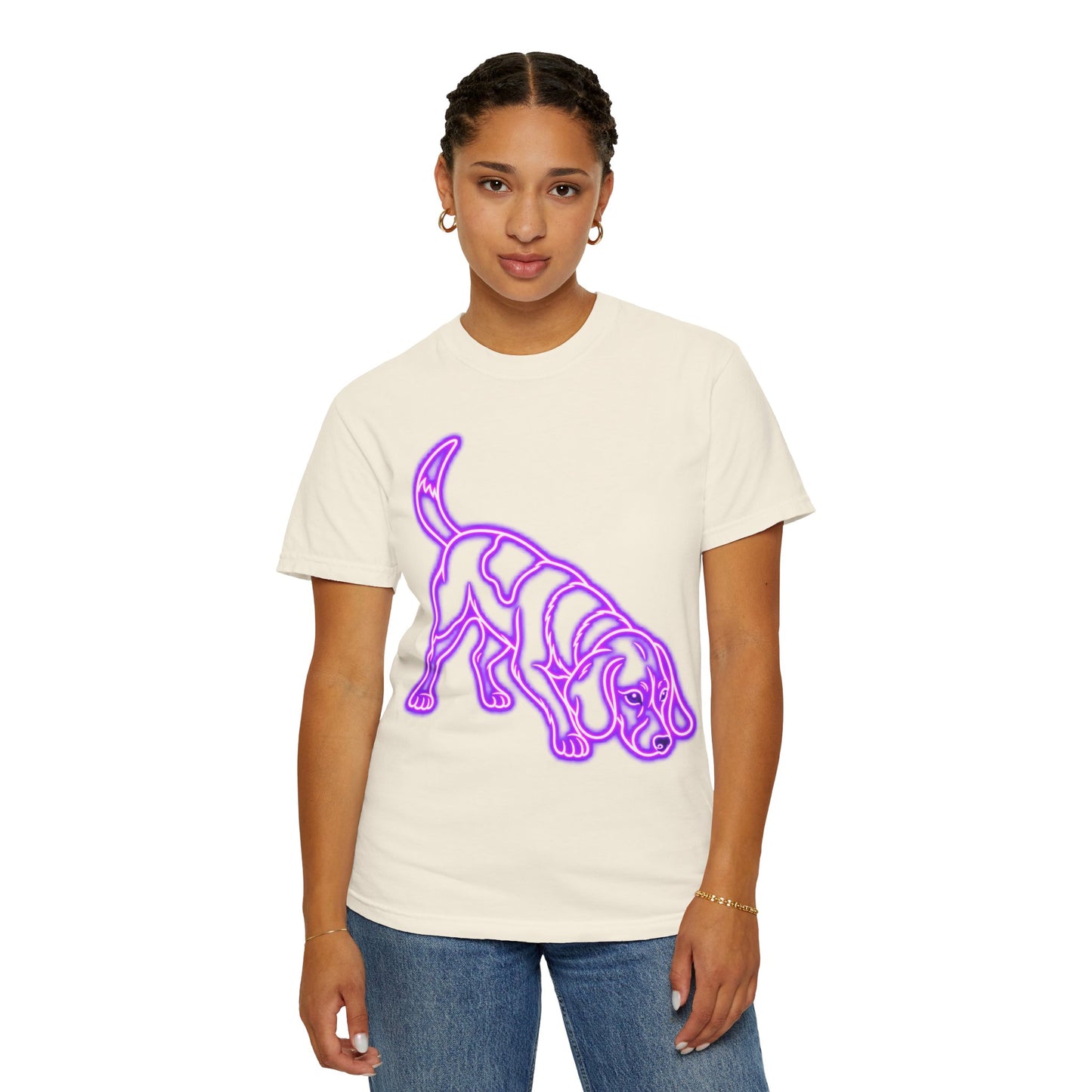 Beagle T-shirt - Neon Purple Tracker Hound