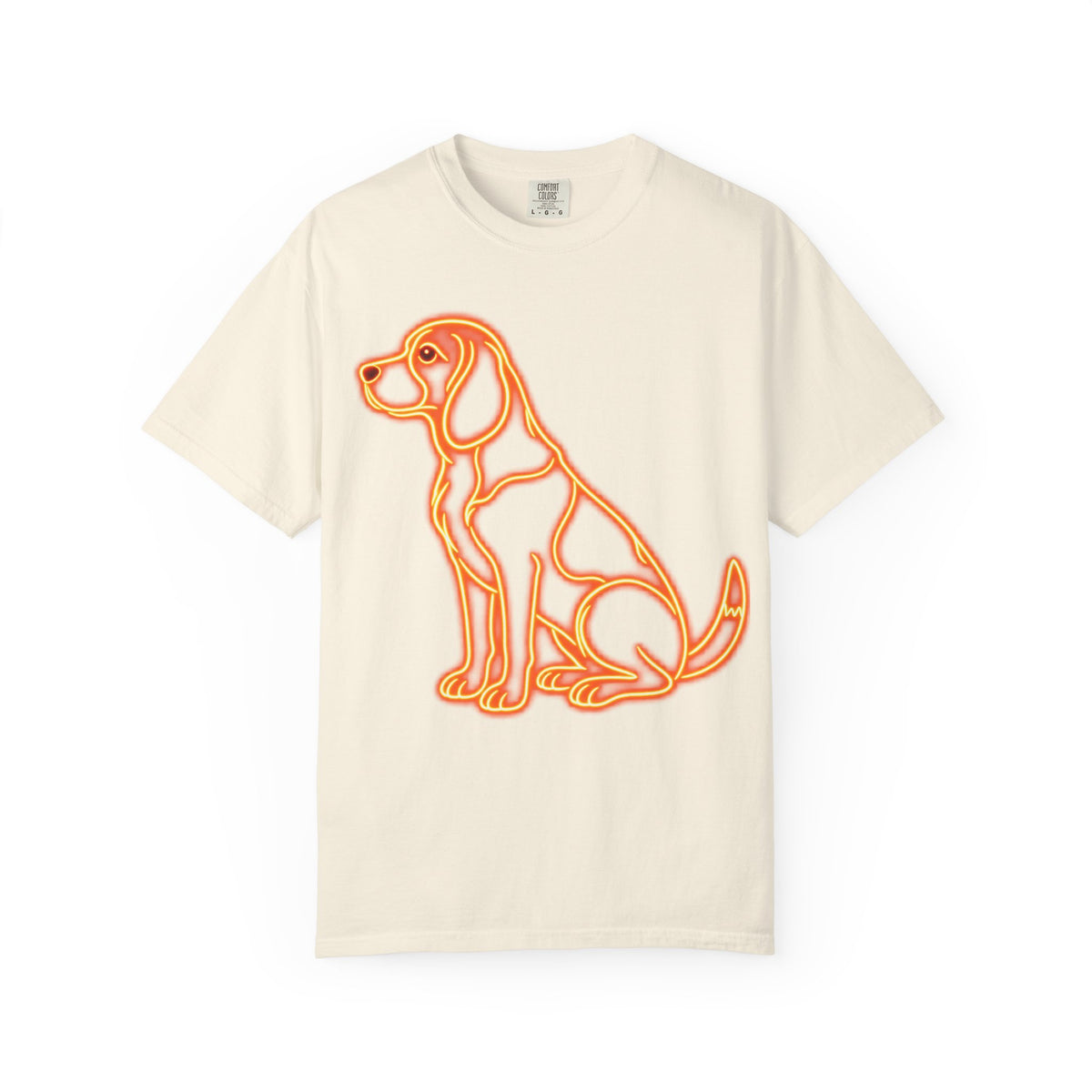 Beagle T-shirt - Neon Orange Waiting Hound