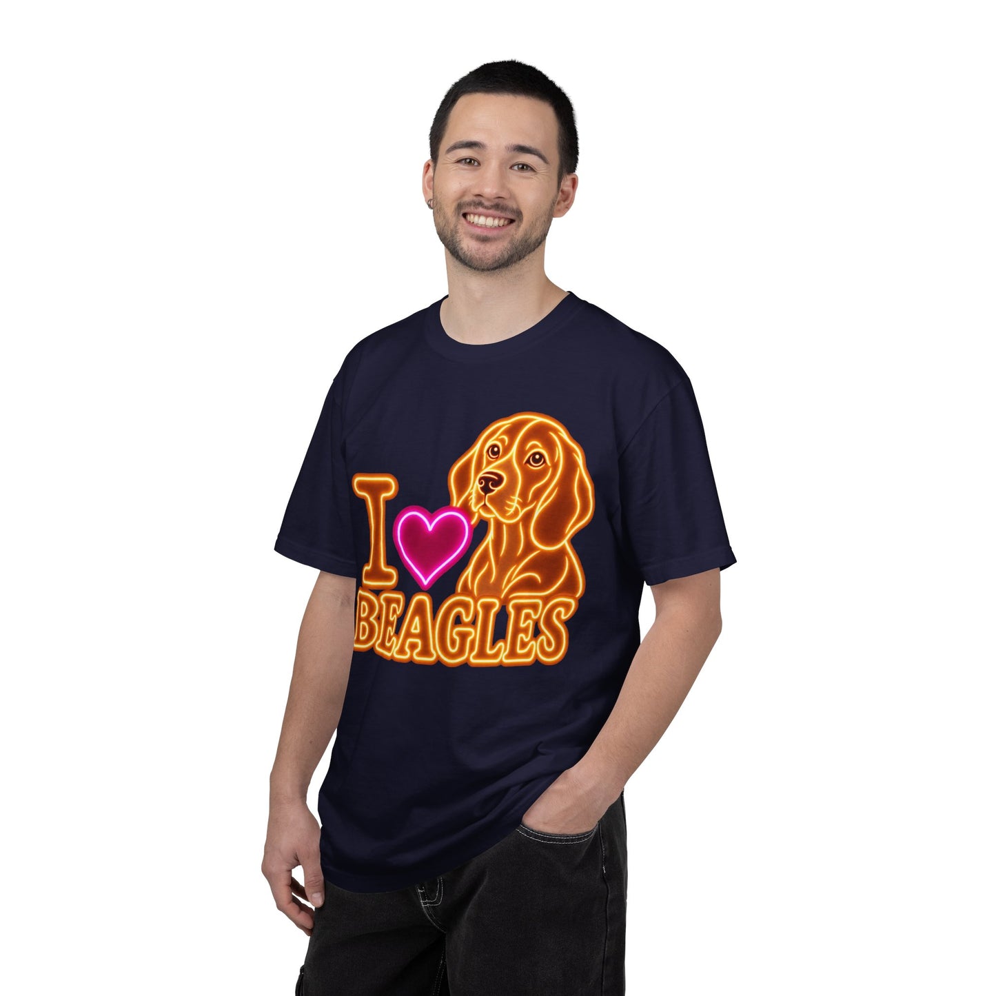 Beagle T-shirt - Neon I Heart Beagles 1