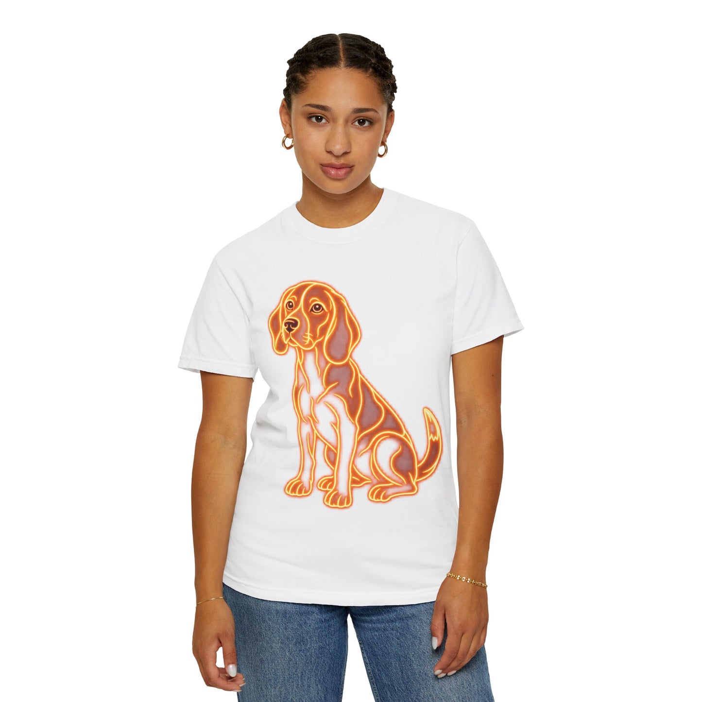 Beagle T-shirt - Neon Orange Loyal Hound