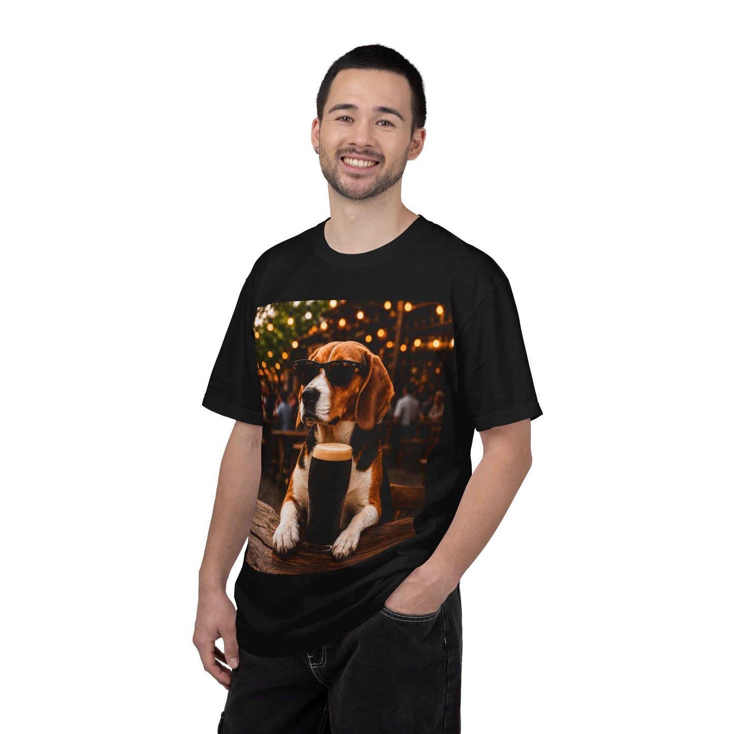 Beagle Pub T-Shirt – Sunglasses & Stout Dog Graphic Tee