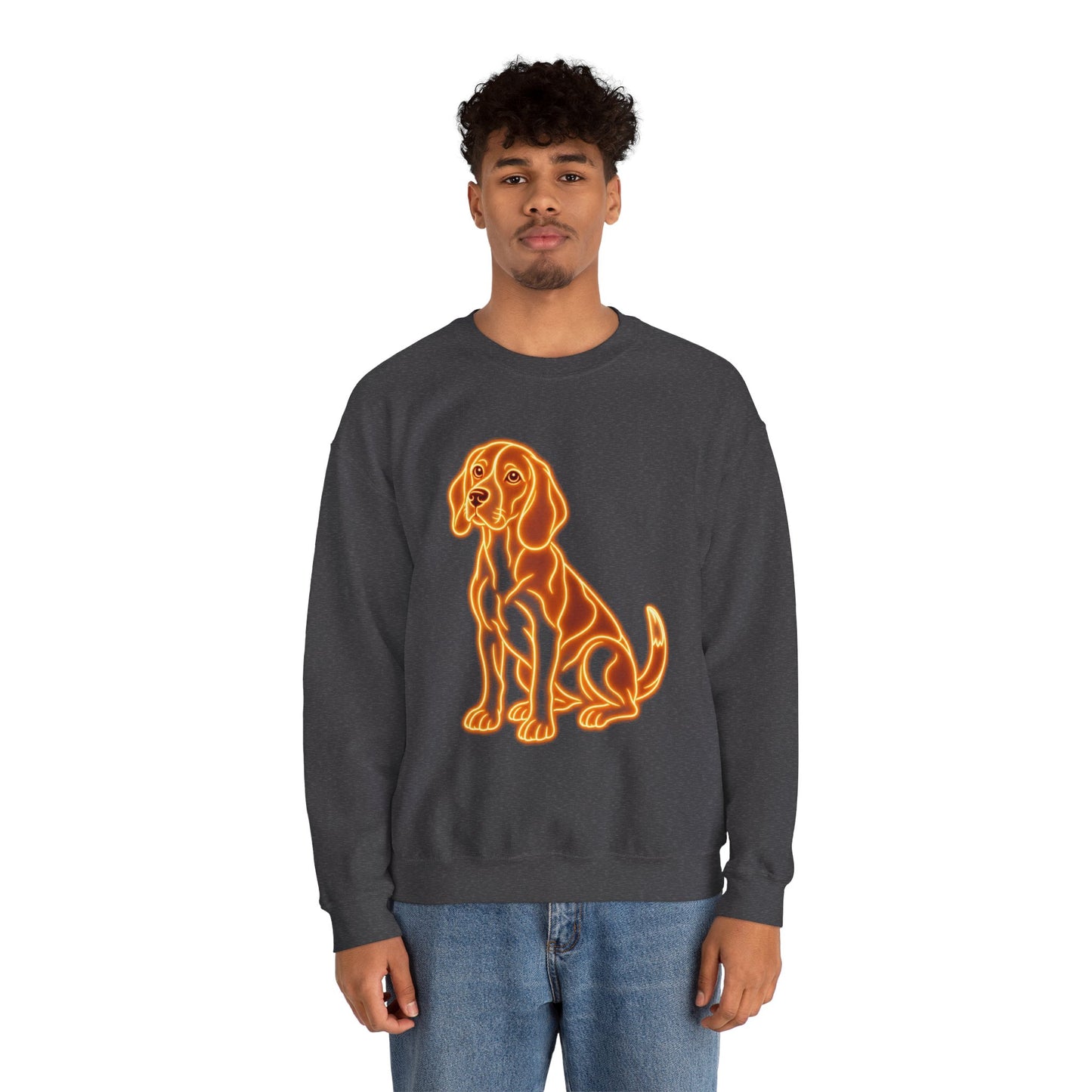 Beagle Sweatshirt — Neon Orange Loyal Hound