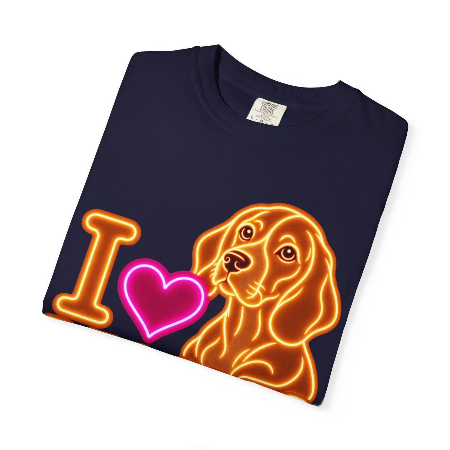 Beagle T-shirt - Neon I Heart Beagles 1