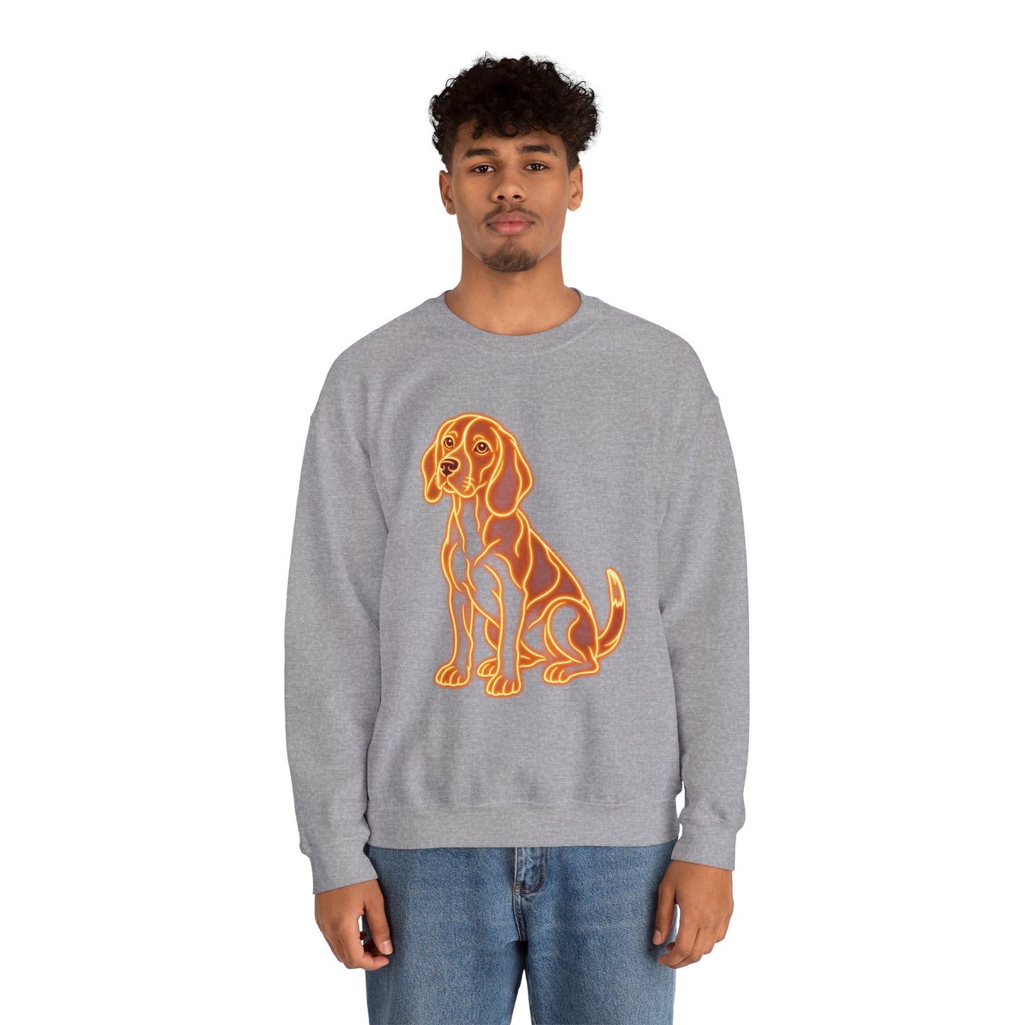 Beagle Sweatshirt — Neon Orange Loyal Hound