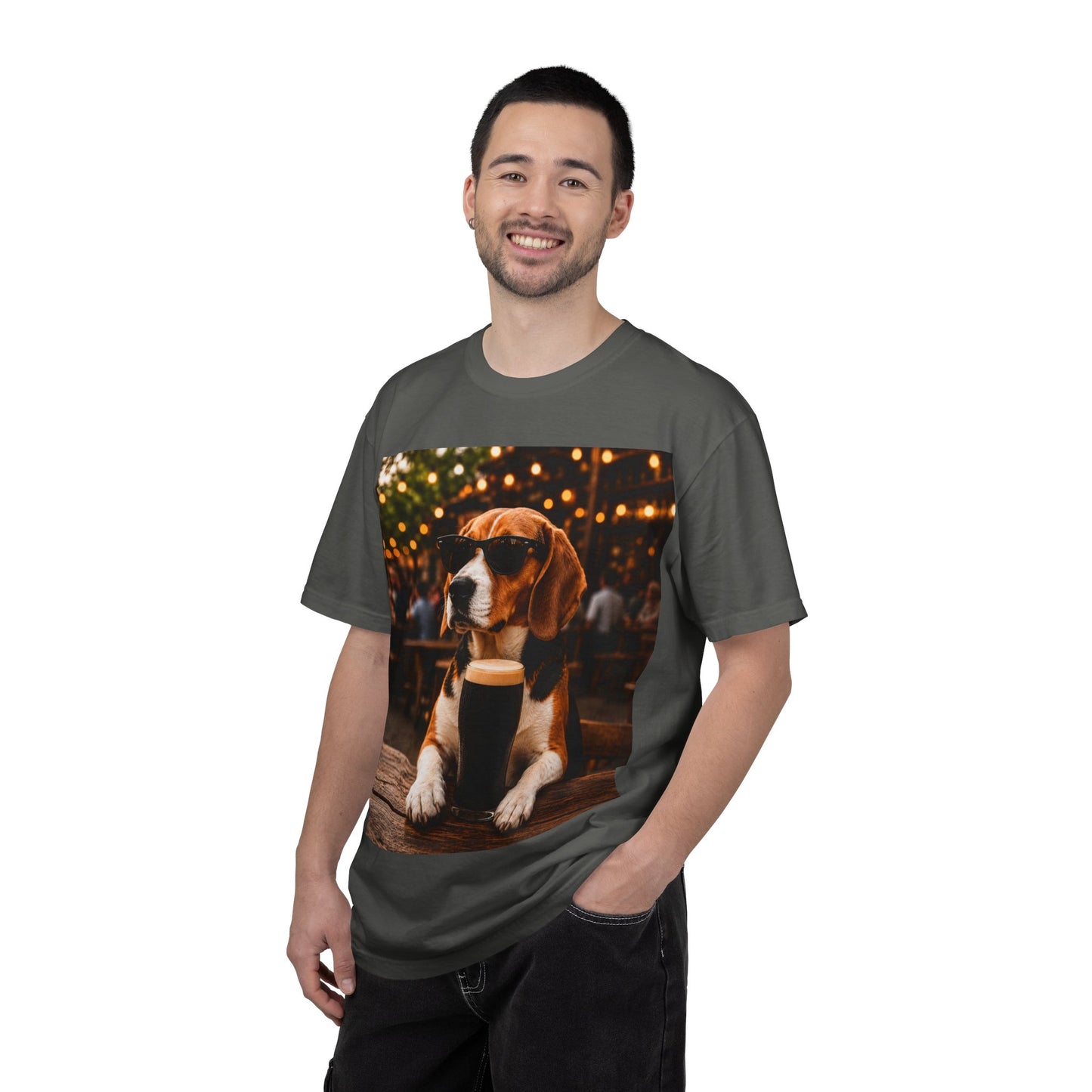 Beagle Pub T-Shirt – Sunglasses & Stout Dog Graphic Tee